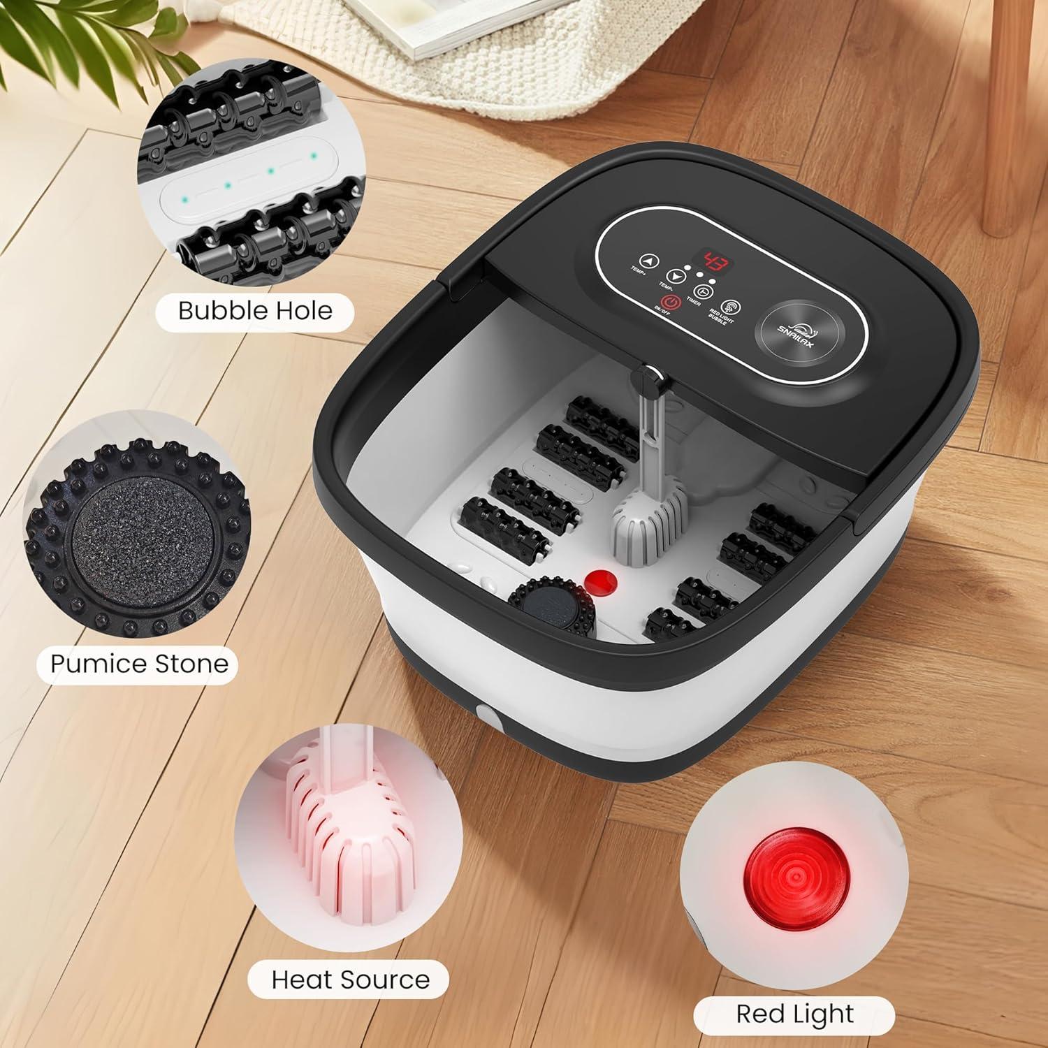 Spa de pies Snailax SL-5406 con calor y masaje 34.5x11.5cm