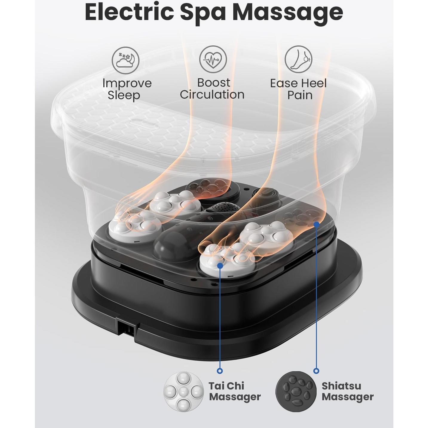 Spa de pies colapsable Puboo con calor y control remoto