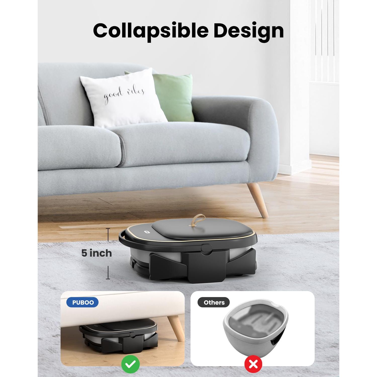 Spa de pies colapsable Puboo con calor y control remoto