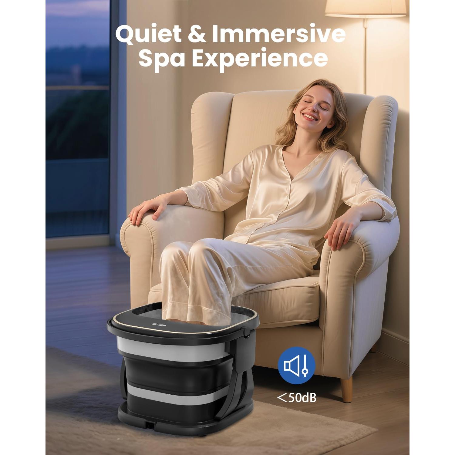 Spa de pies colapsable Puboo con calor y control remoto