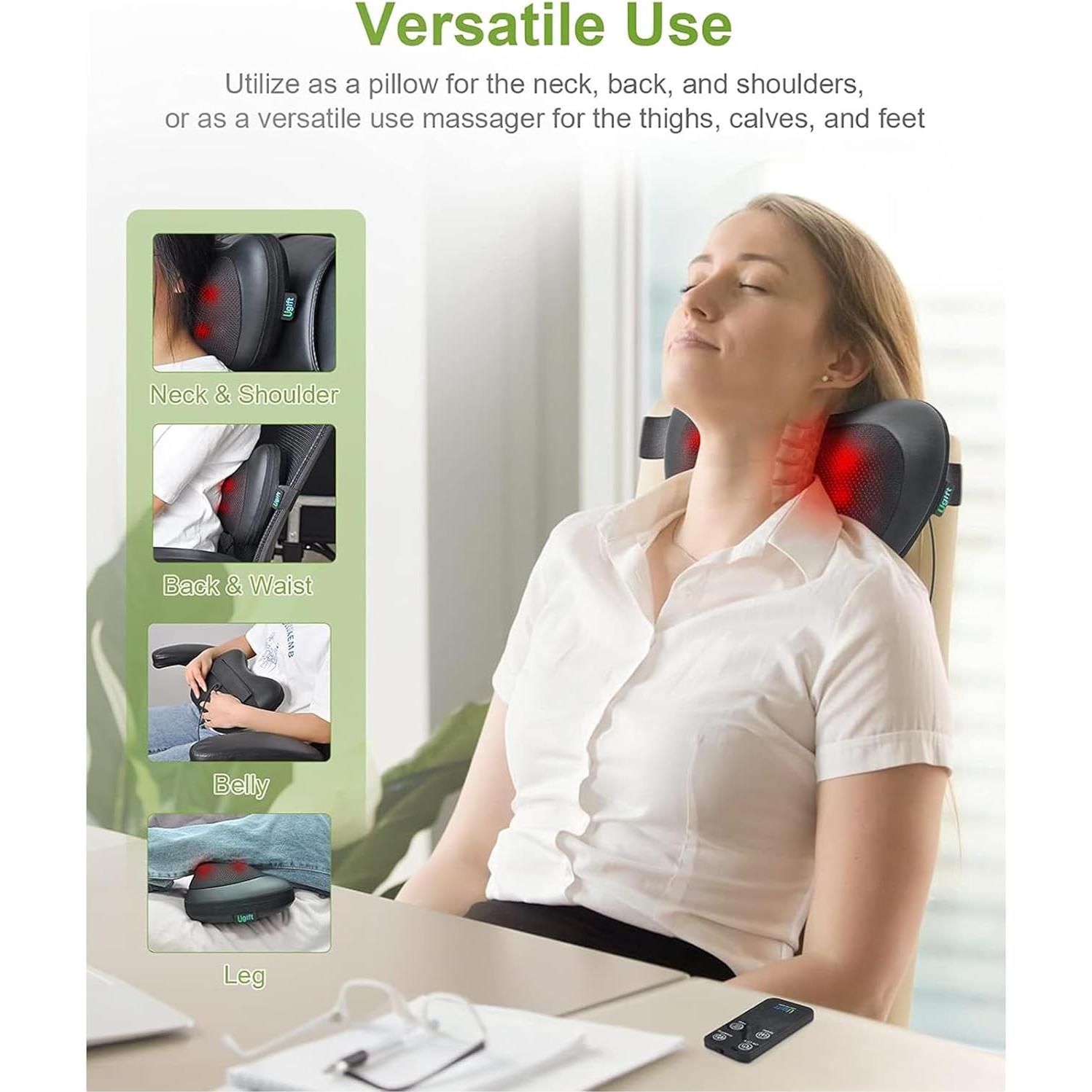 Cojín Masajeador Shiatsu UGift con Calor y Control Remoto