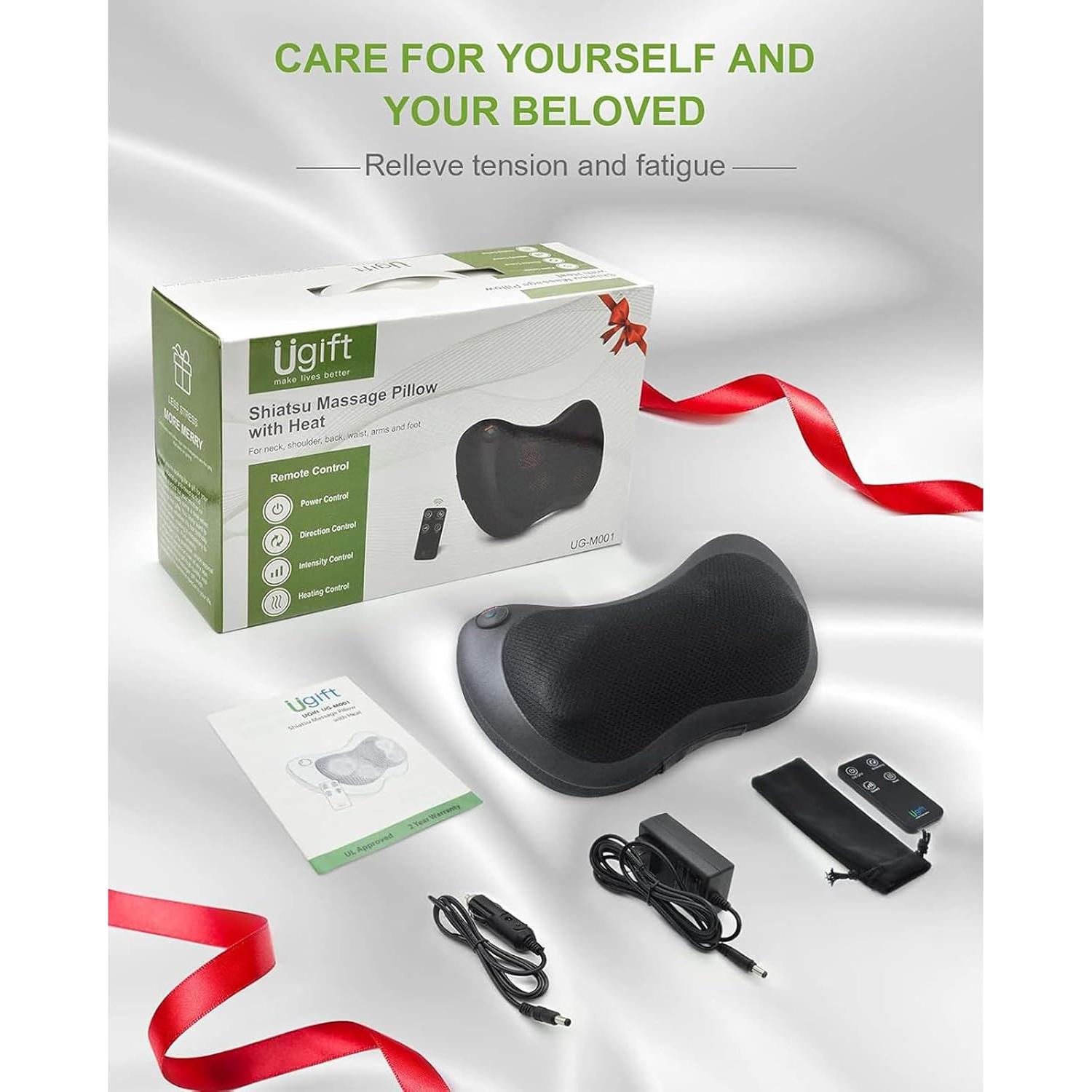 Cojín Masajeador Shiatsu UGift con Calor y Control Remoto