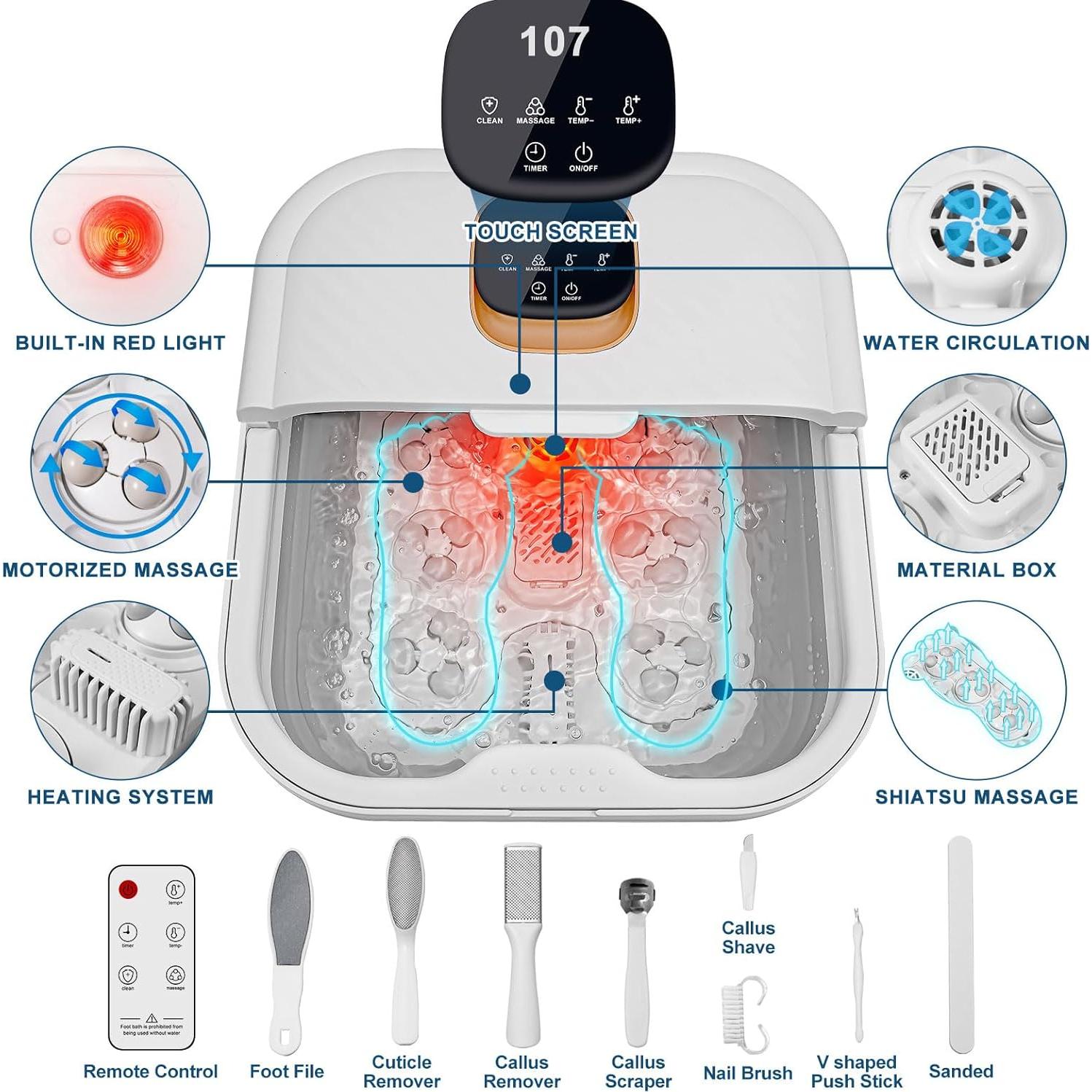 Bañera de pies plegable UNIFULL con masaje y calor