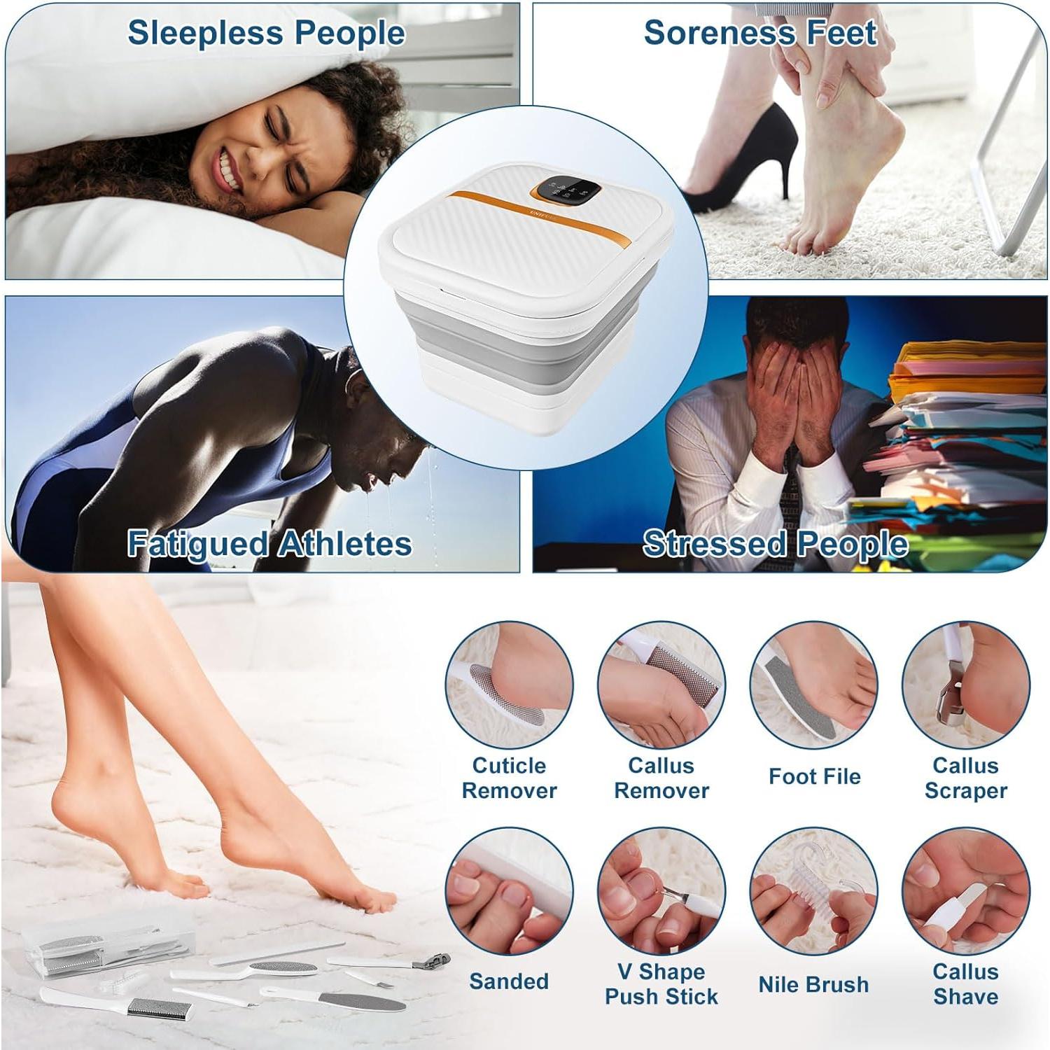 Bañera de pies plegable UNIFULL con masaje y calor