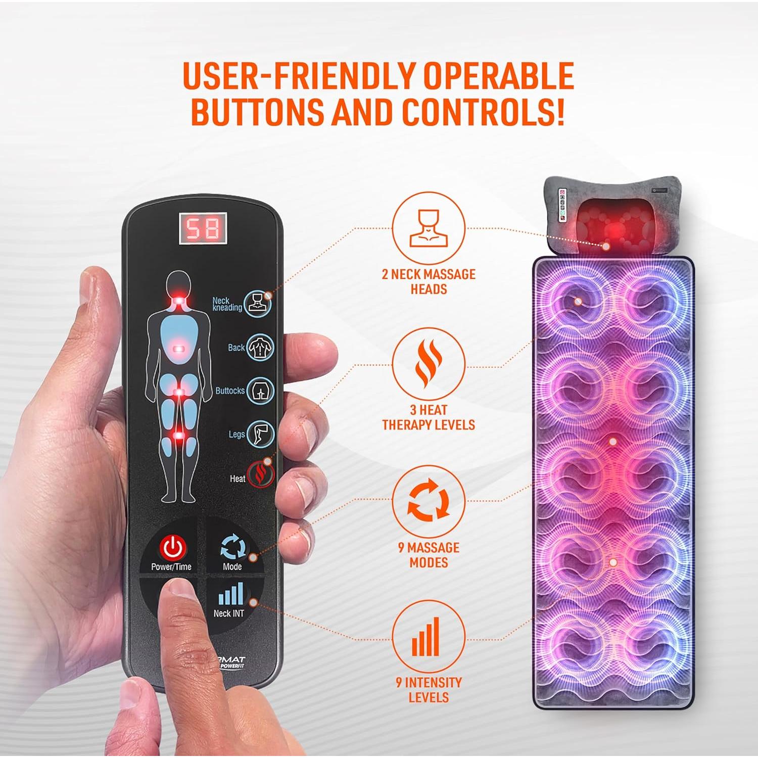 Esterilla de Masaje Powermat Powerfit con Almohada Desmontable