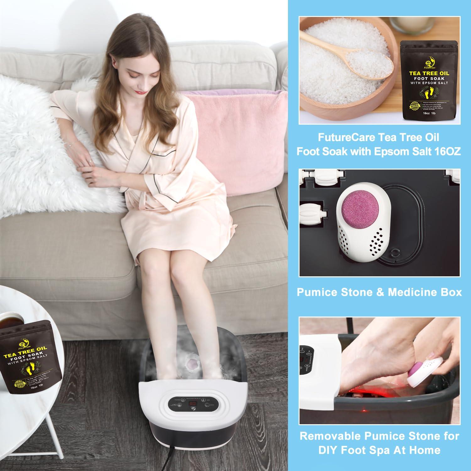 Masajeador de pies FutureCare con spa, calor y burbujas - Negro