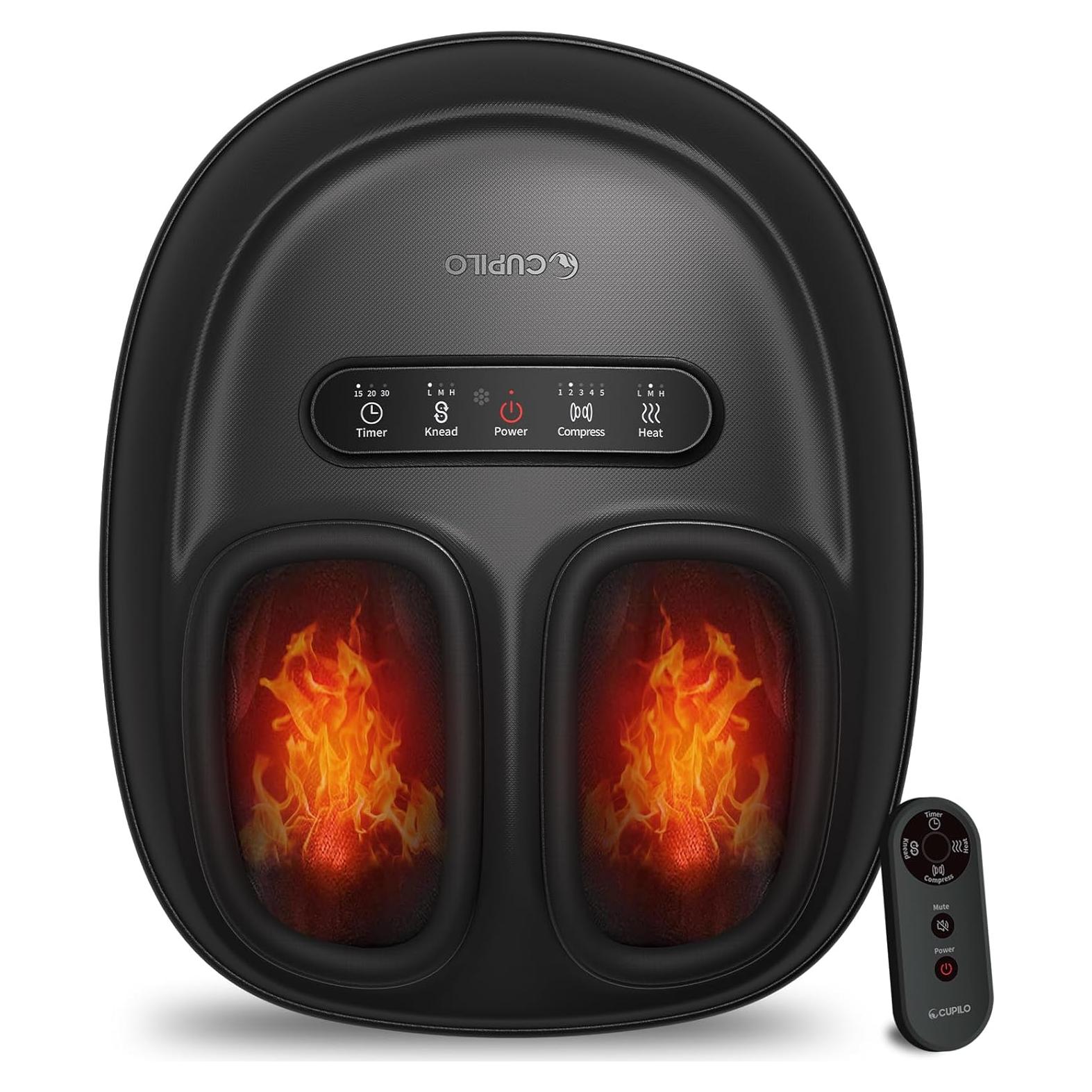 Masajeador de pies CuPiLo Shiatsu con calor y control remoto