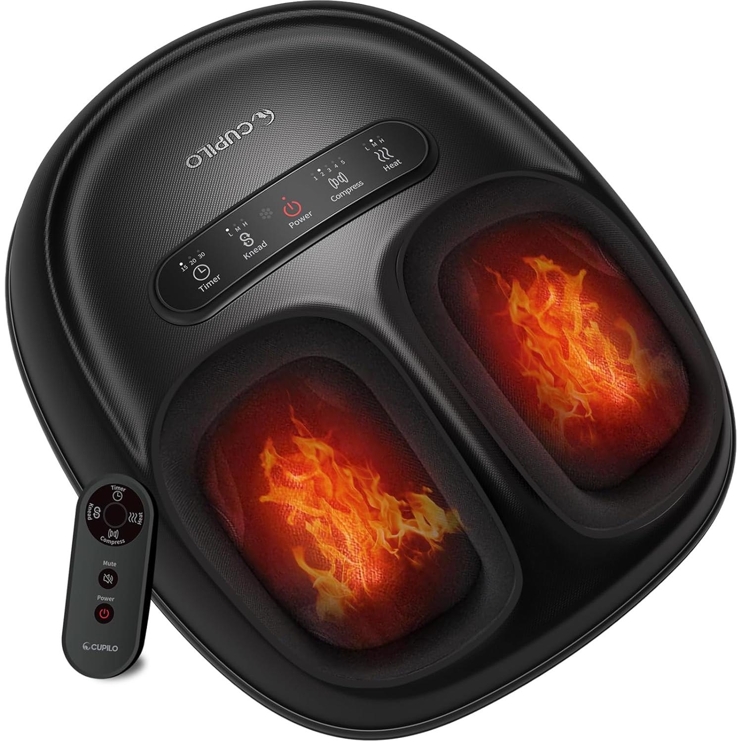 Masajeador de pies CuPiLo Shiatsu con calor y control remoto
