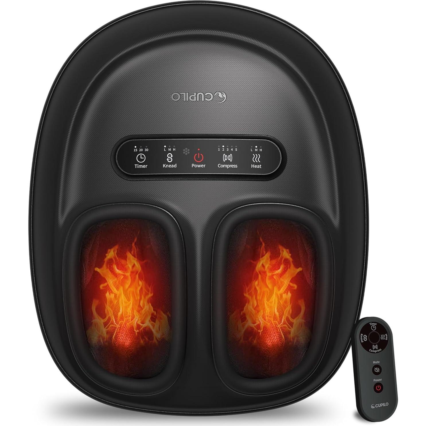 Masajeador de pies CuPiLo Shiatsu con calor y control remoto