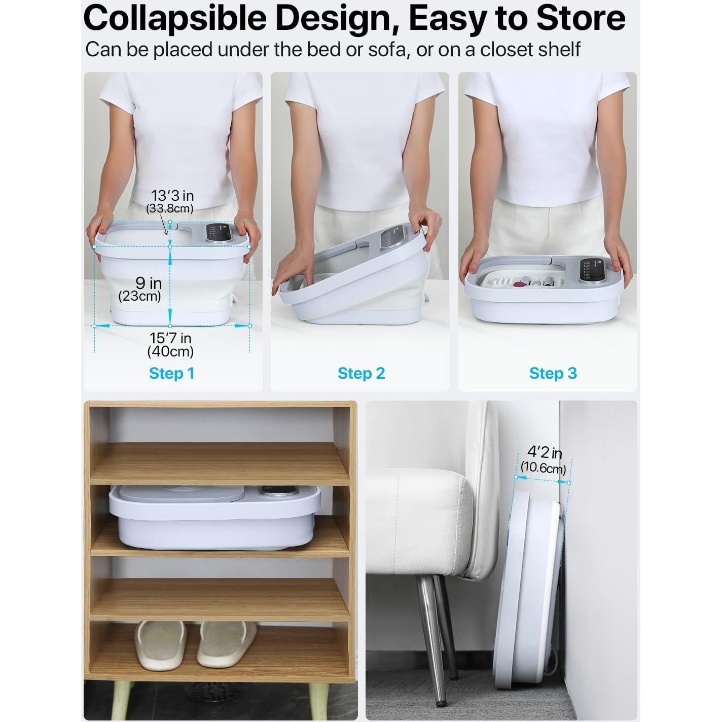 Masajeador de pies ALLJOY con calor y burbujas, 2 kg