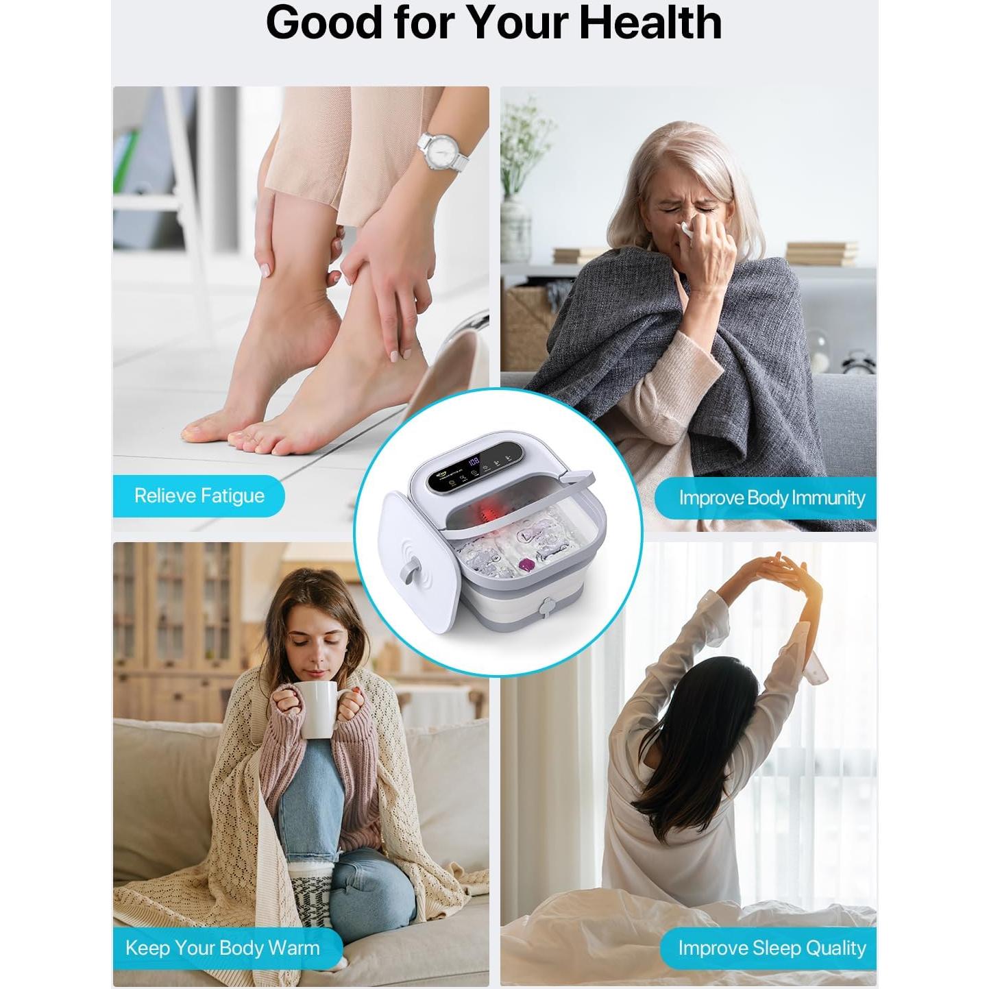 Masajeador de pies ALLJOY con calor y burbujas, 2 kg