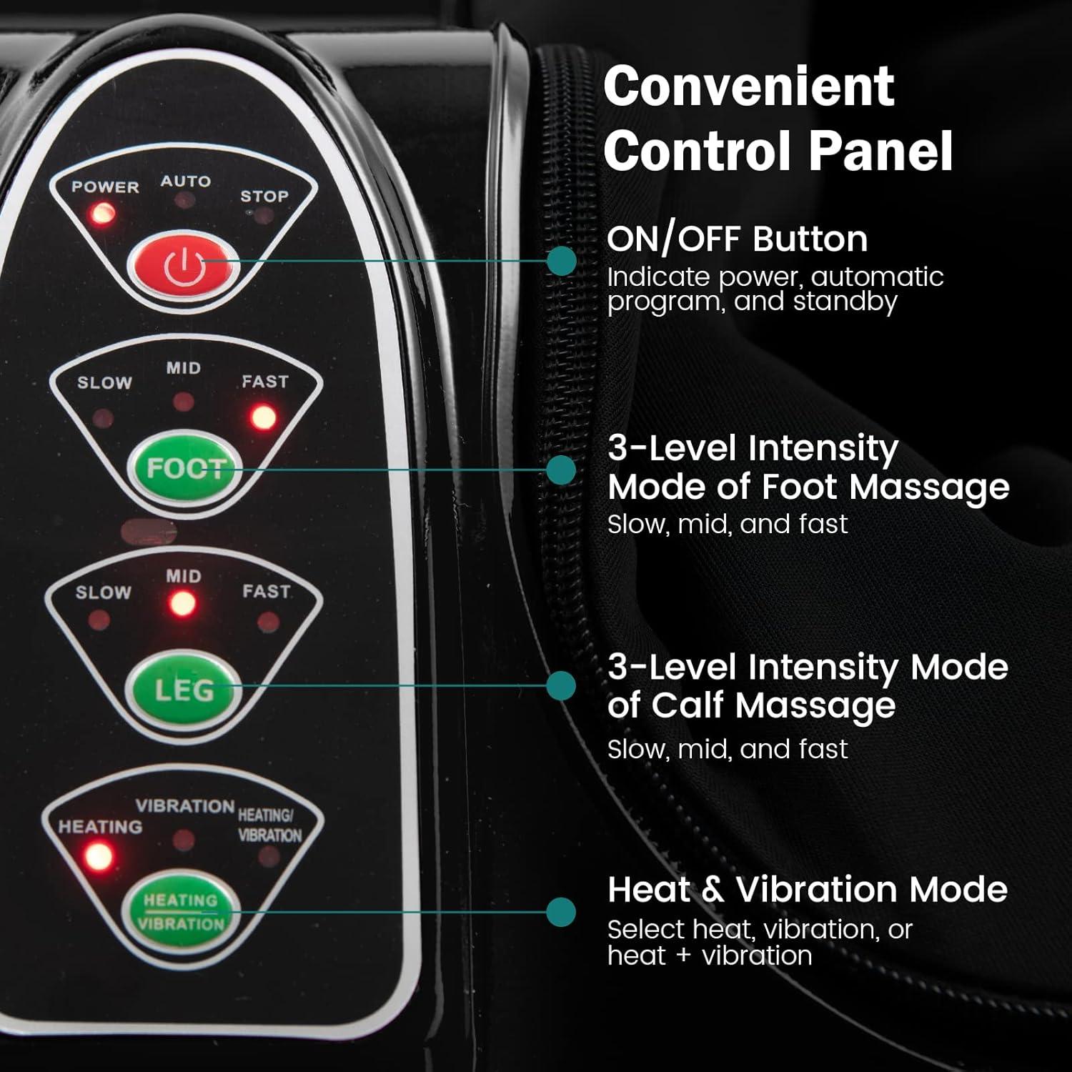 Masajeador eléctrico de pies y pantorrillas COSTWAY LMF-01 con calefacción y vibración