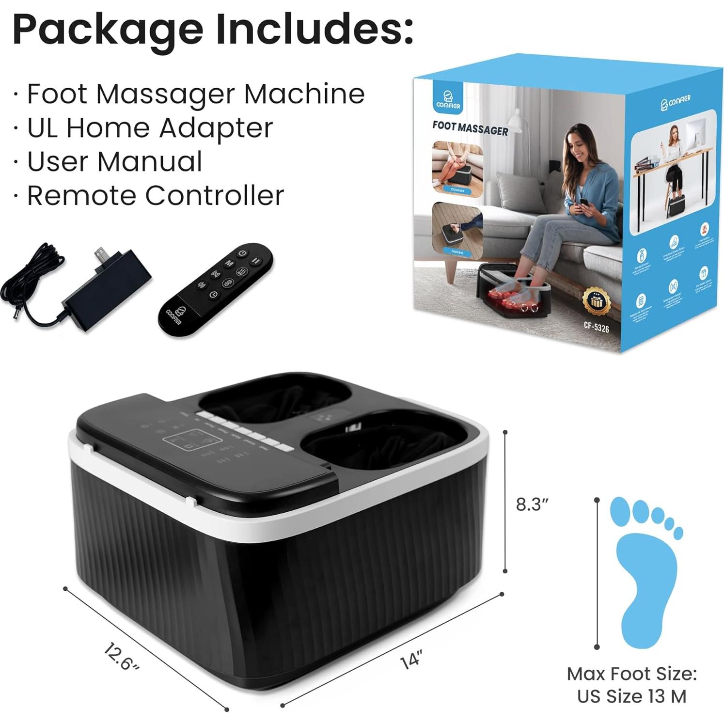 Masajeador de Pies Shiatsu COMFIER con Calor y Control Remoto