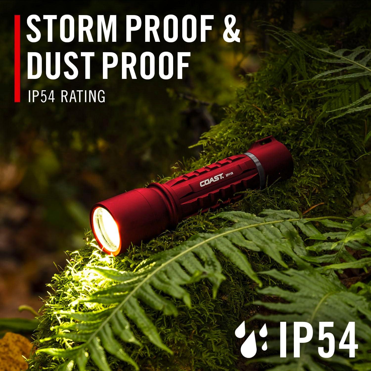 Linterna LED Coast XP11R 2600 Lúmenes Rojo Recargable