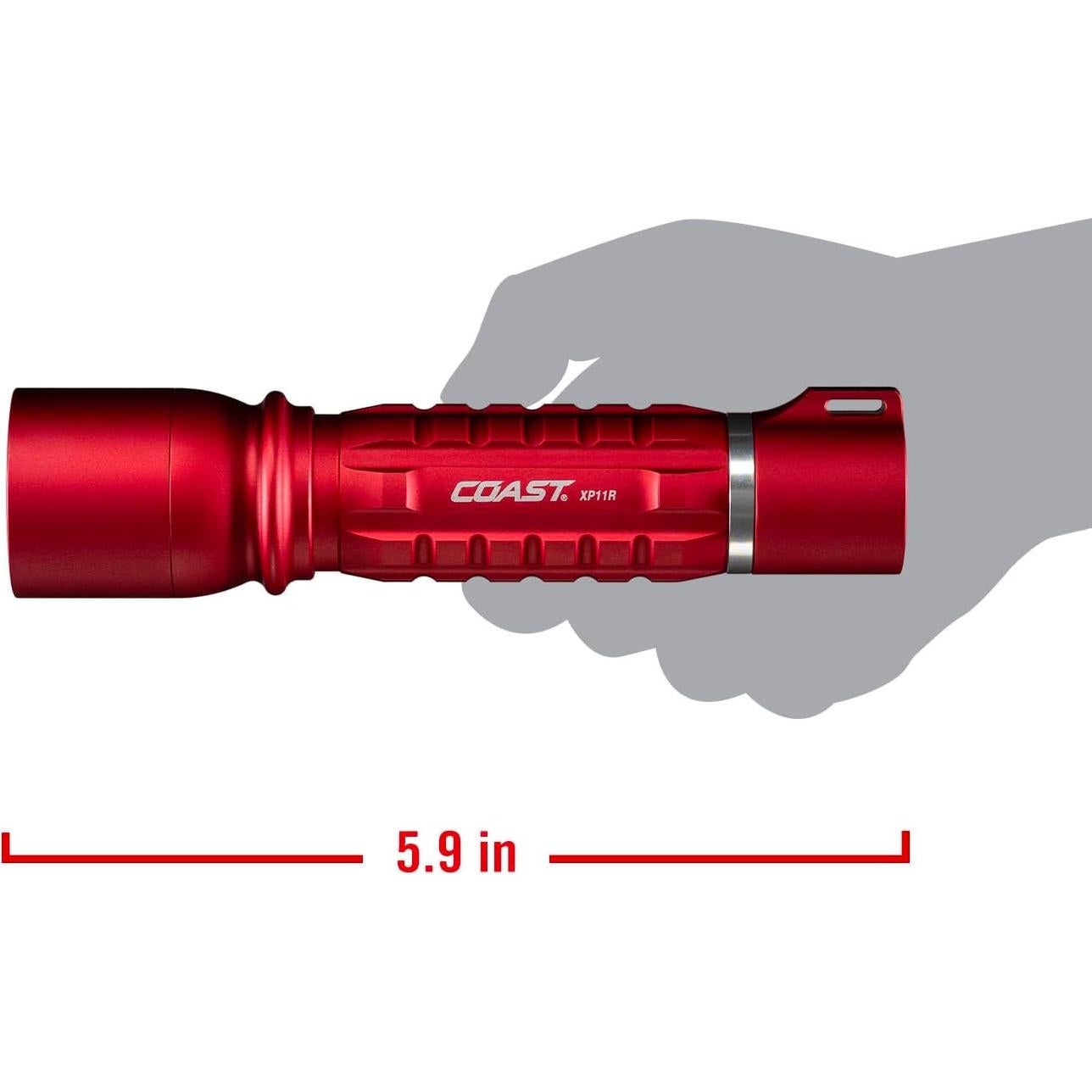 Linterna LED Coast XP11R 2600 Lúmenes Rojo Recargable