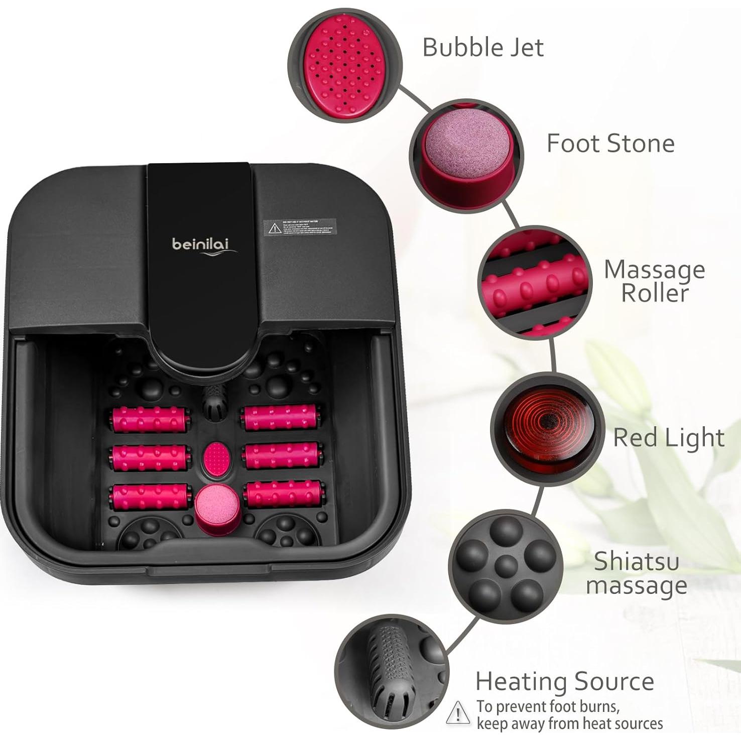 Spa de Pies Plegable Beinilai con Calor y Masaje 1.81 kg