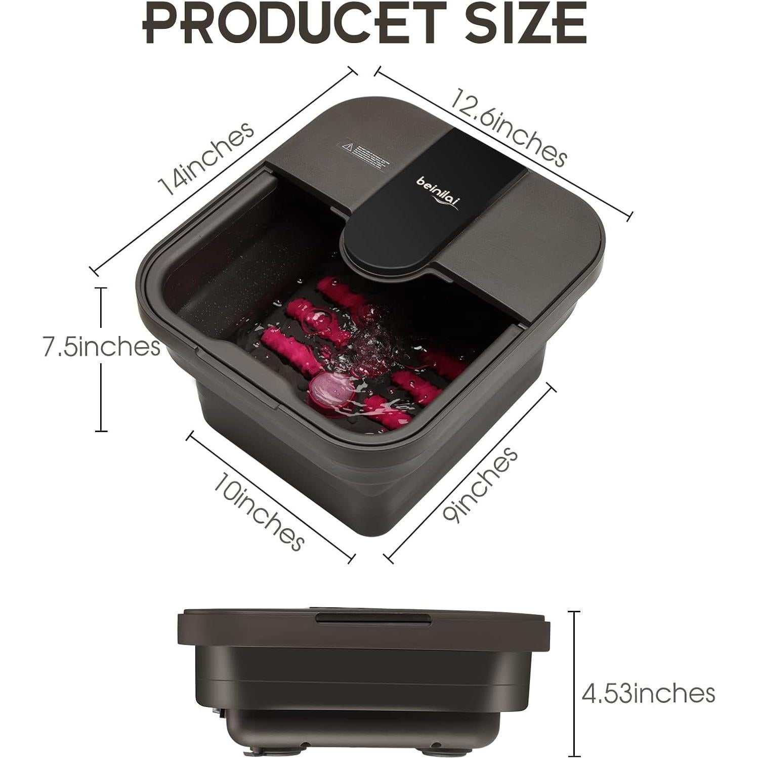 Spa de Pies Plegable Beinilai con Calor y Masaje 1.81 kg