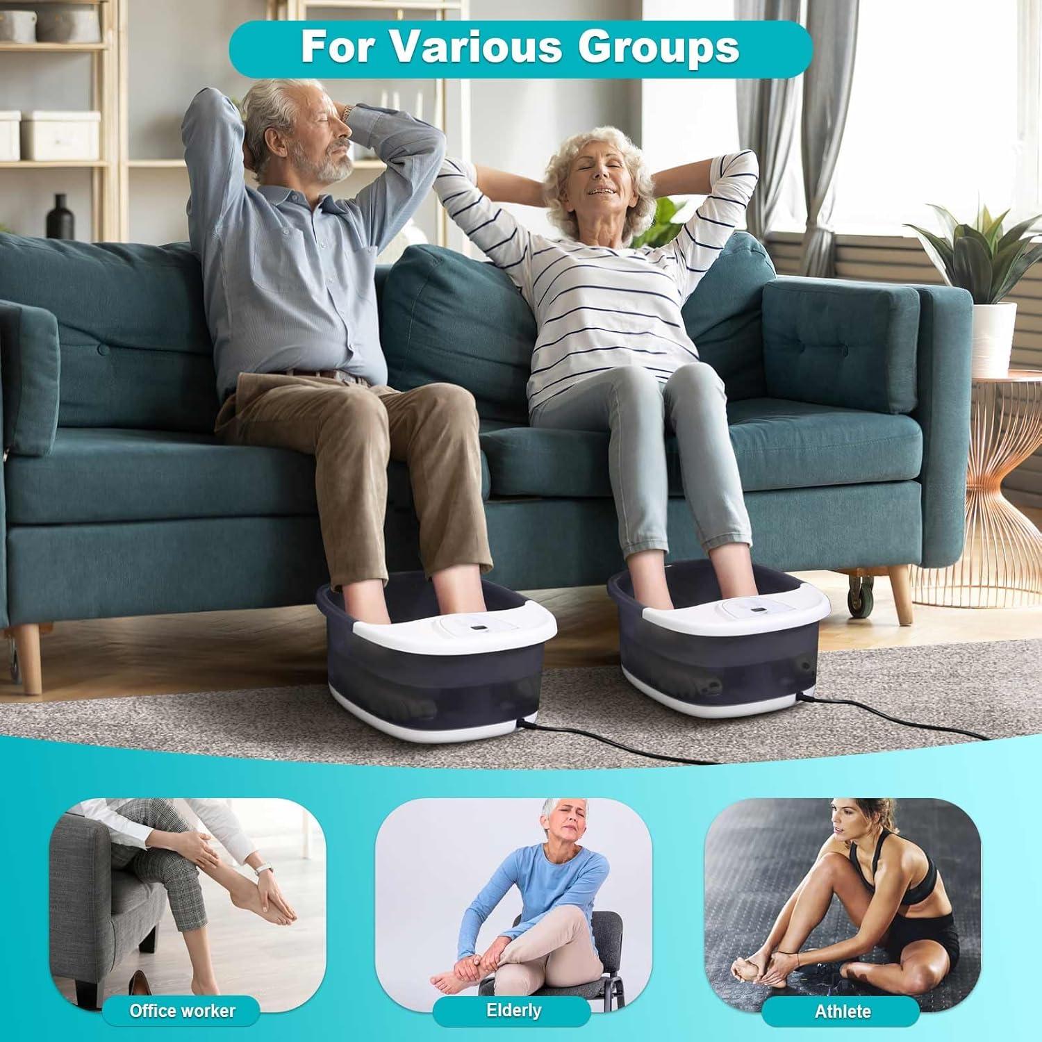 Masajeador de pies ECARBME E20-91GREY con calor y burbujas