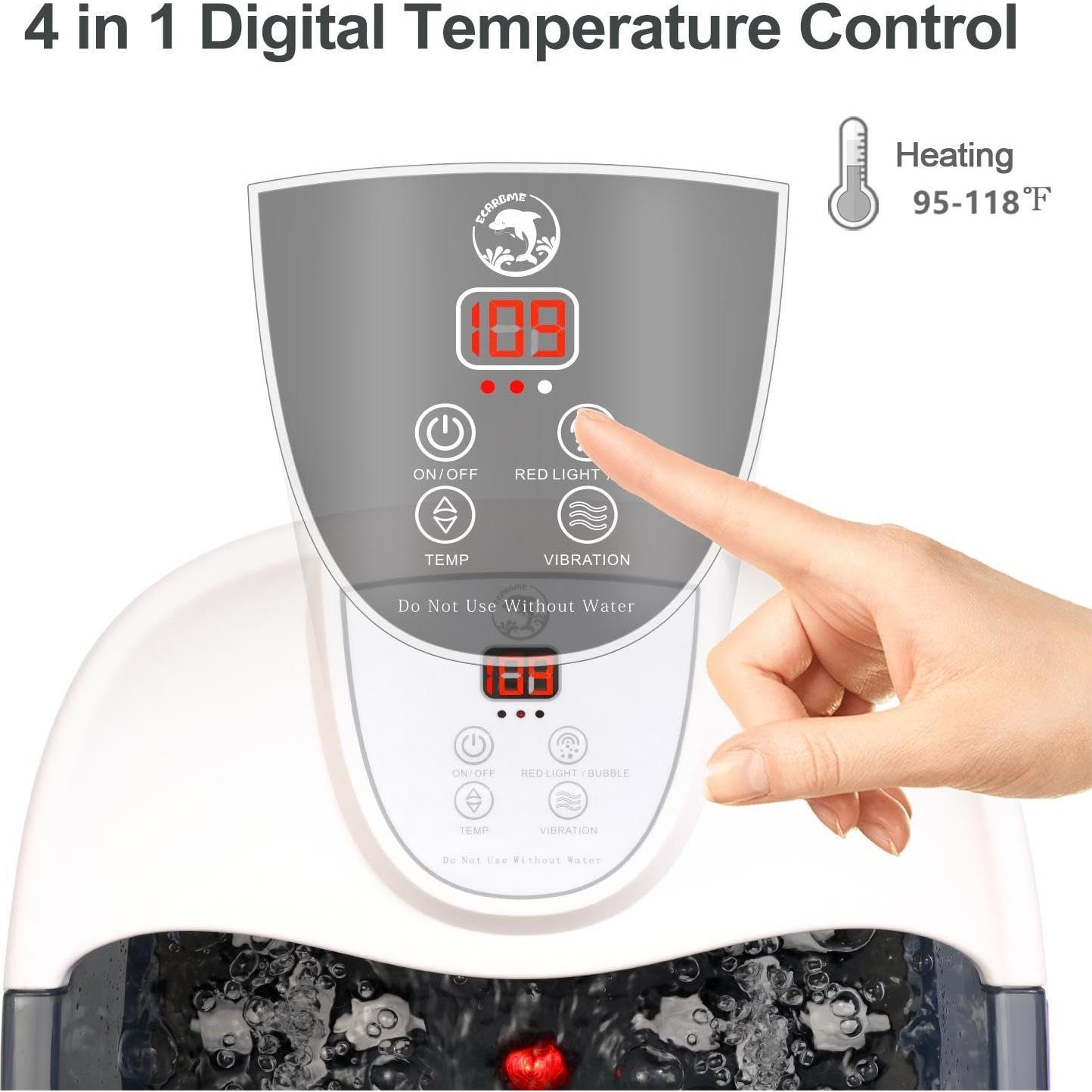 Masajeador de pies ECARBME E20-91GREY con calor y burbujas