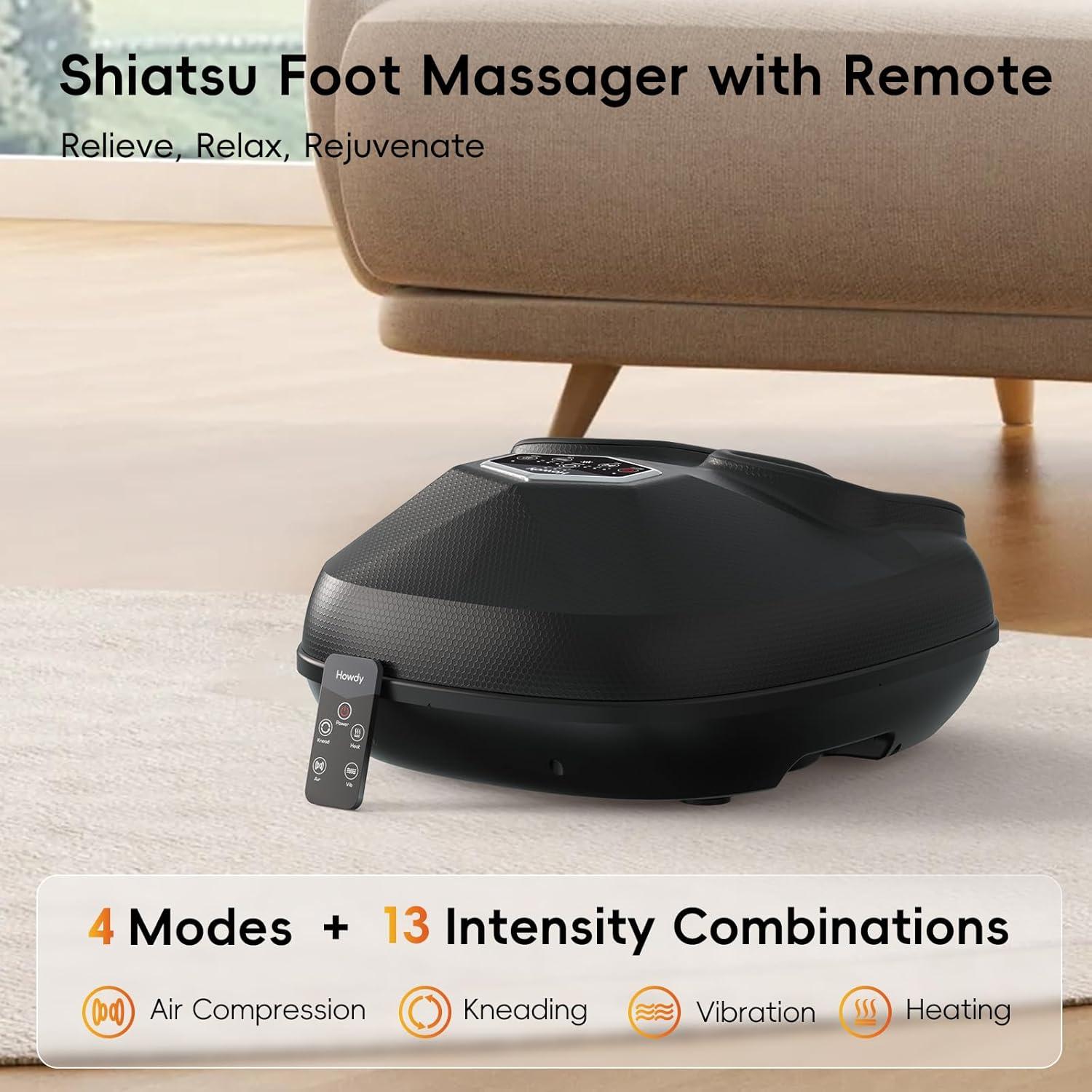 Masajeador de Pies Shiatsu Hola HD-FM824RC con Calor y Compresión