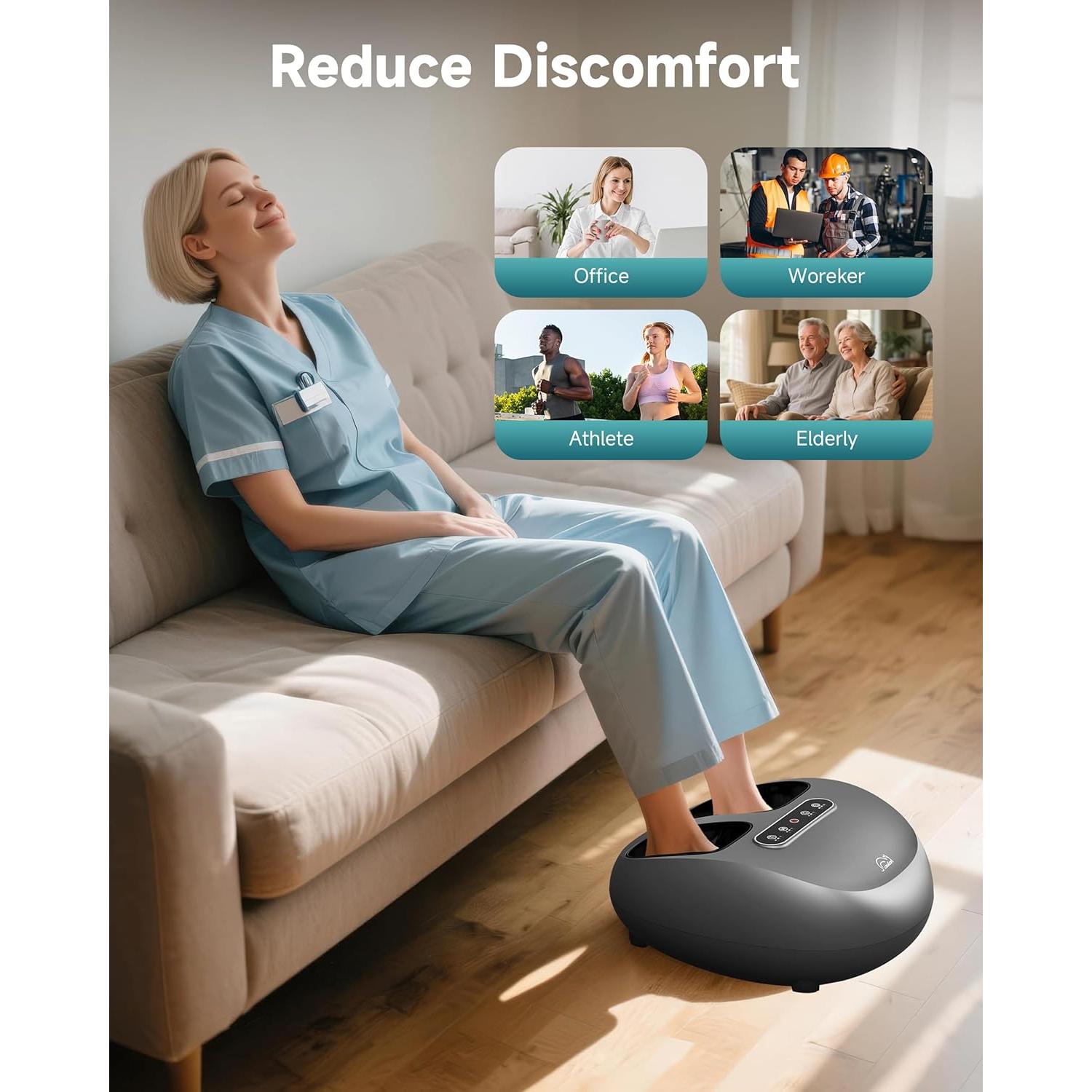 Masajeador de pies Snailax SL-532 con calor y compresión