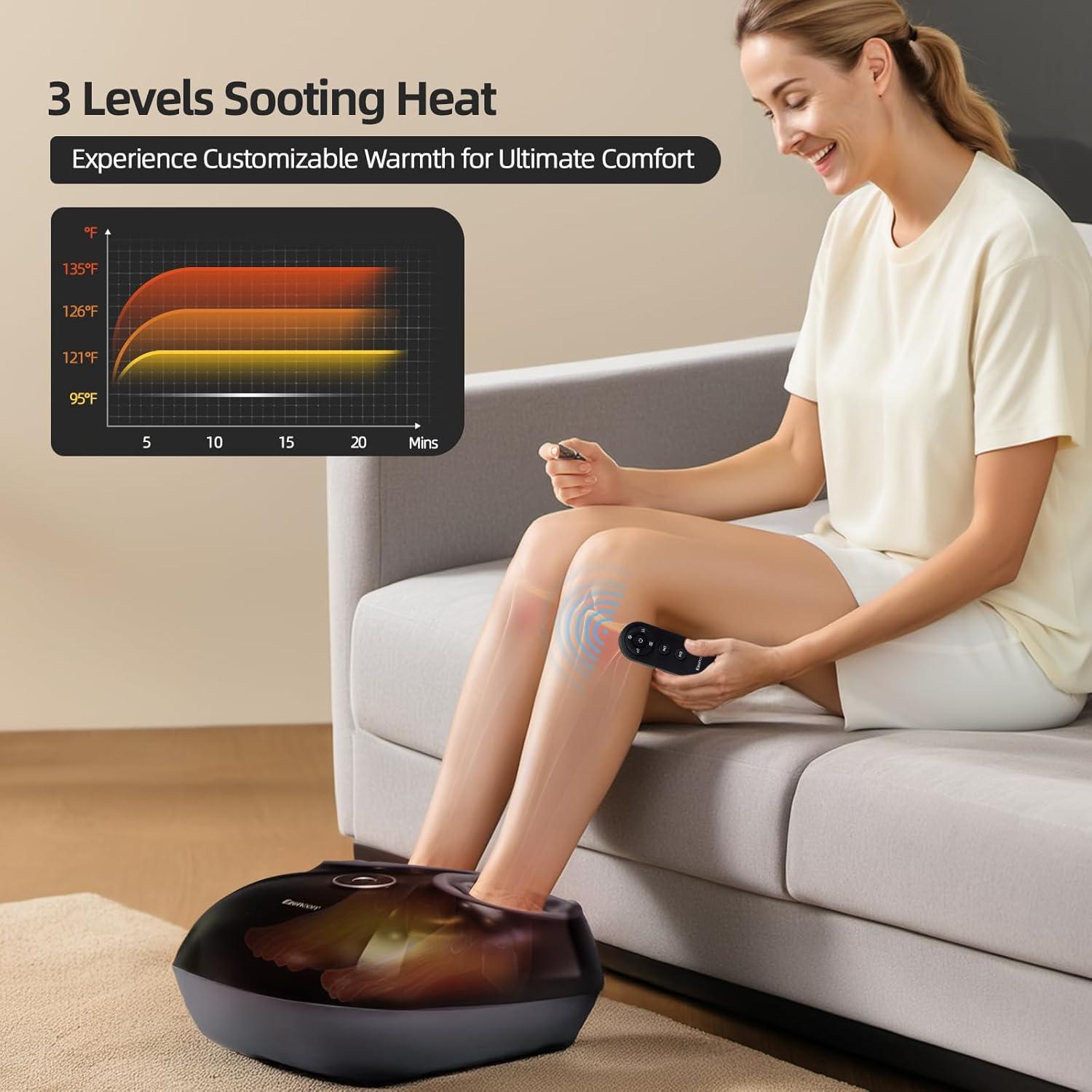 Masajeador de pies Ezencon FR-F68 Shiatsu con Calor y Control Remoto