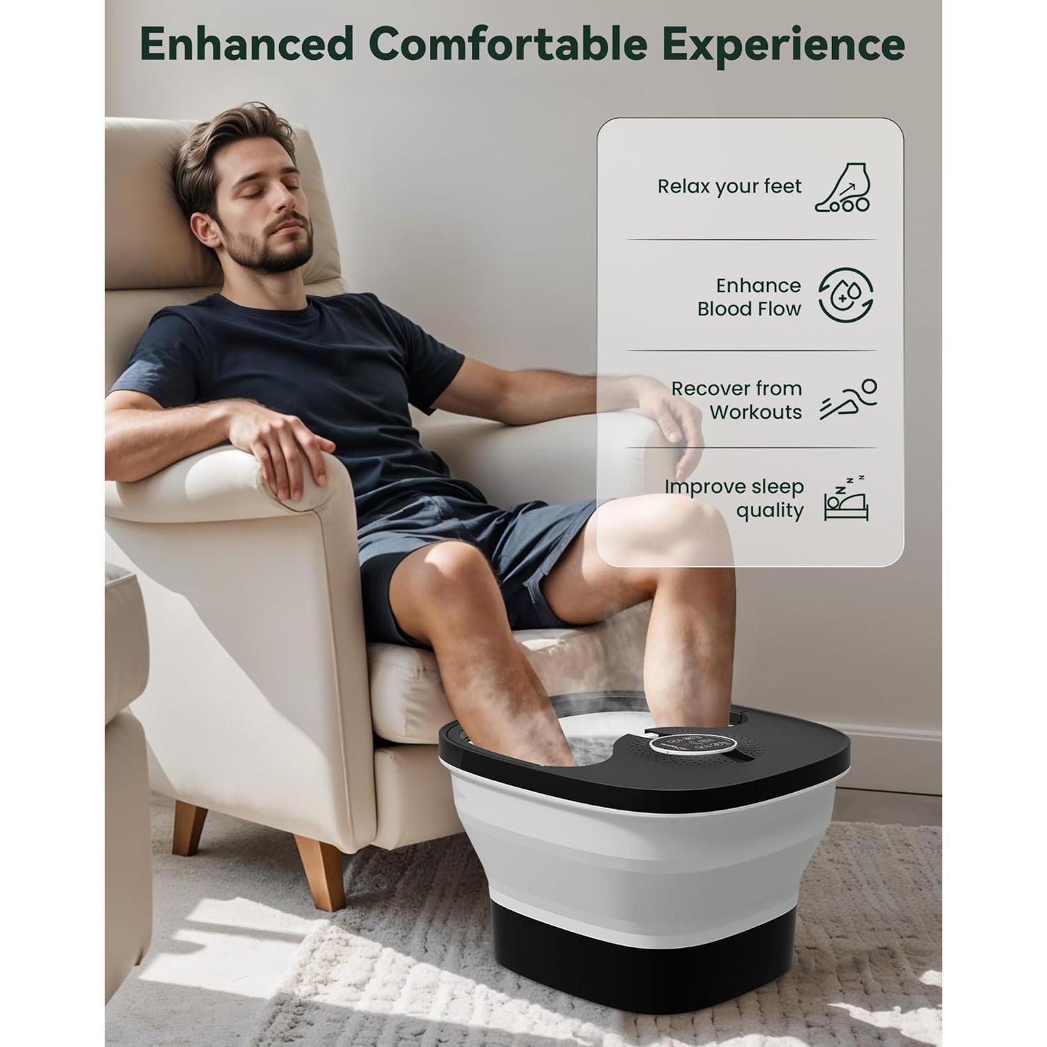 Masajeador de pies Snailax SL-548-2 con calor y burbujas