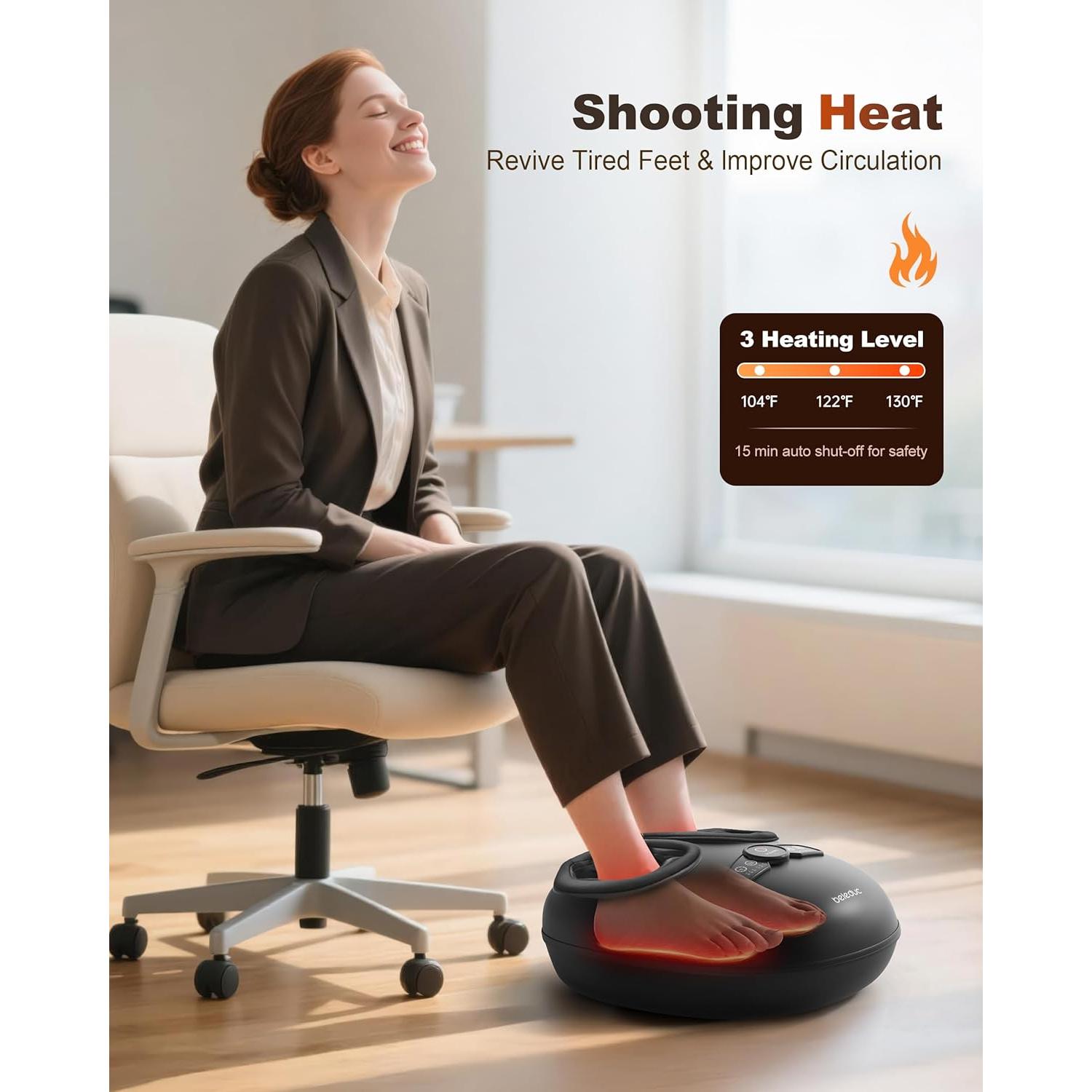 Masajeador de pies Shiatsu Beleduc con calor y compresión