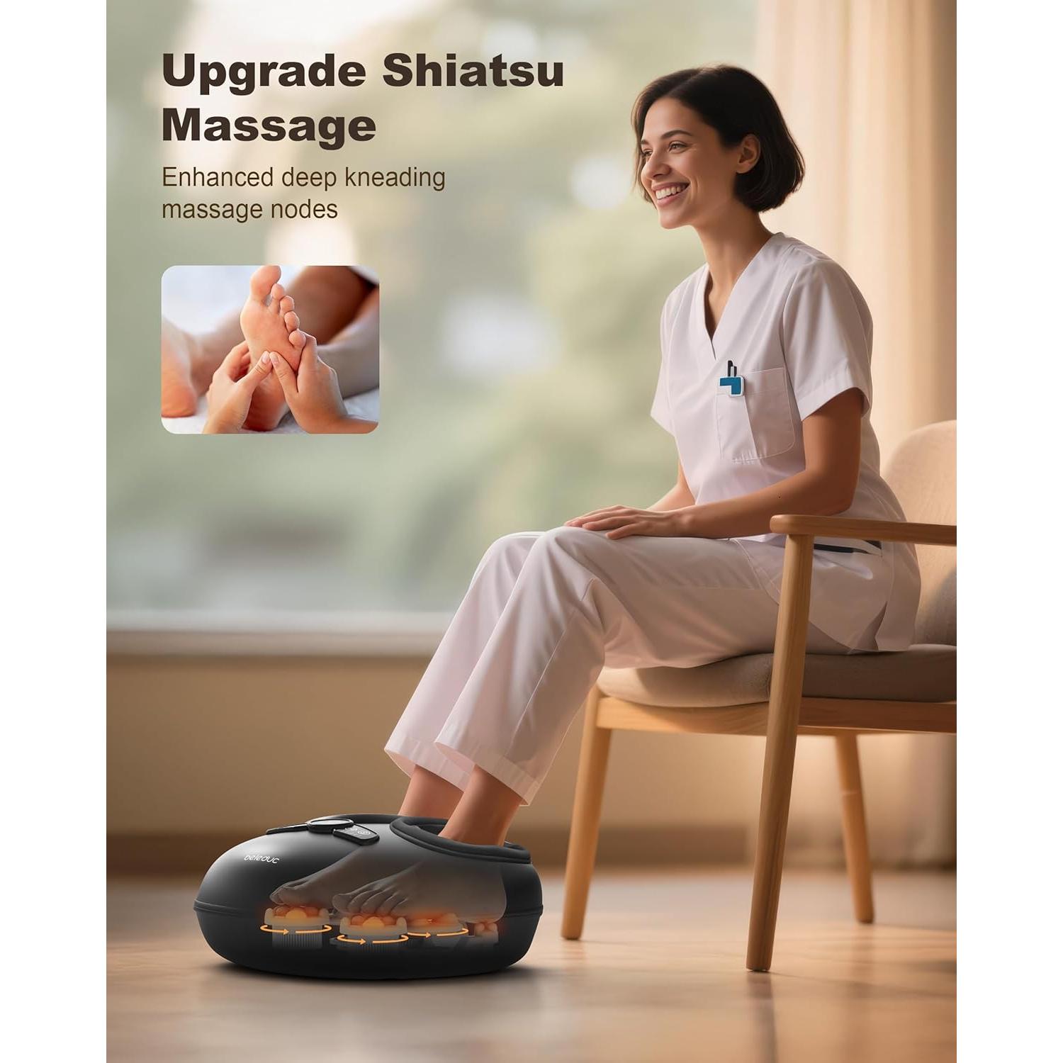 Masajeador de pies Shiatsu Beleduc con calor y compresión
