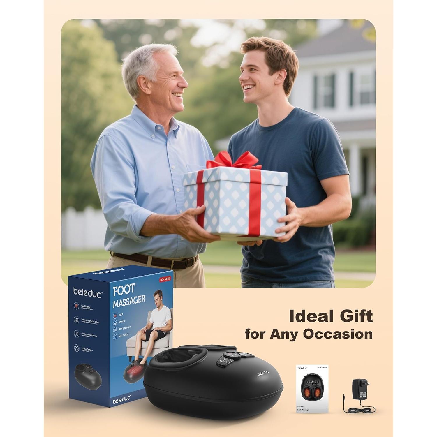 Masajeador de pies Shiatsu Beleduc con calor y compresión
