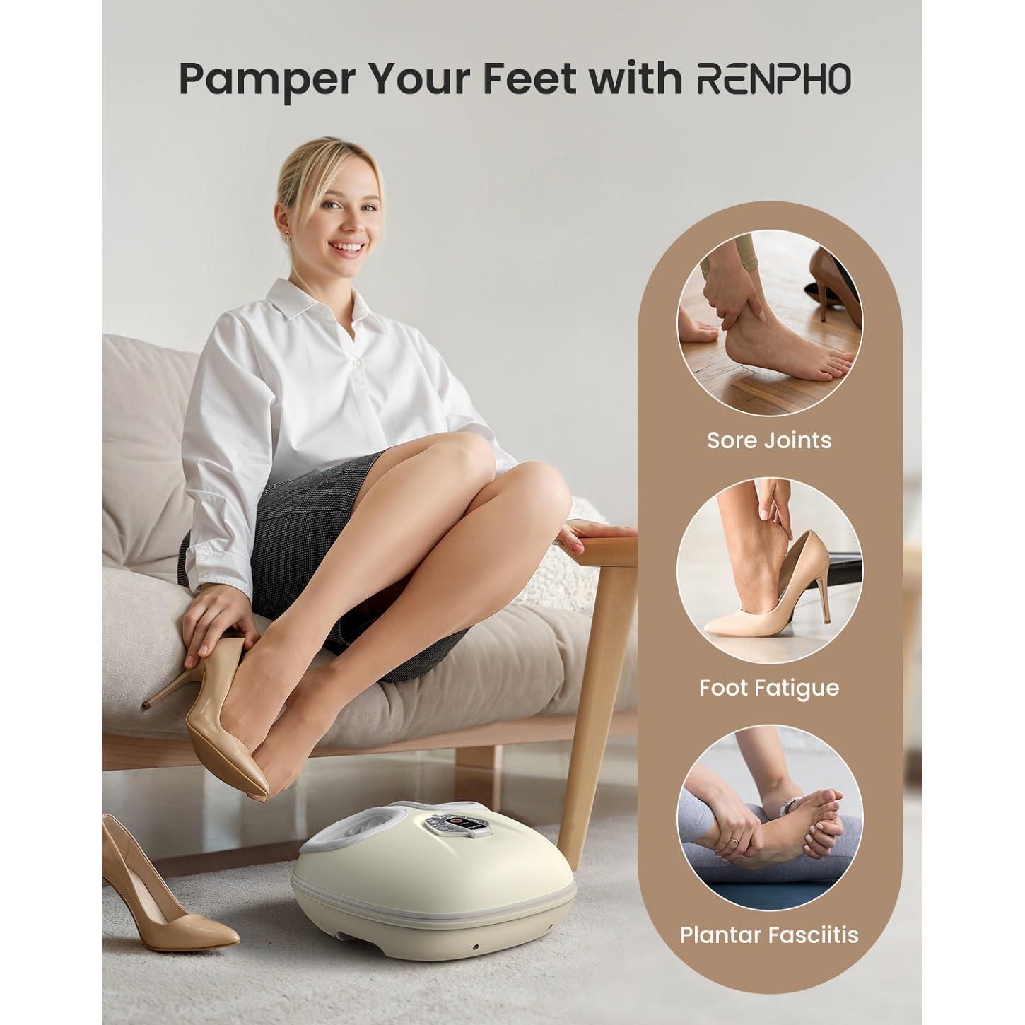 Masajeador de Pies RENPHO Shiatsu con Calor Control Voz 2025