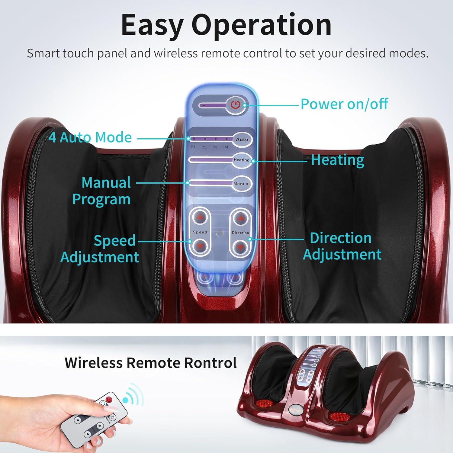 Masajeador de pies Shiatsu H&B Luxuries con calor y control remoto