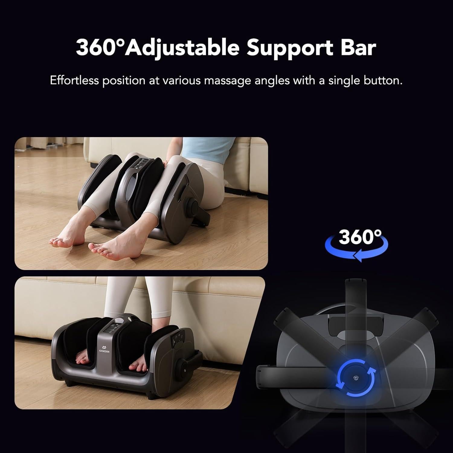 Masajeador de pies EaseZen con calor y vibración ajustable