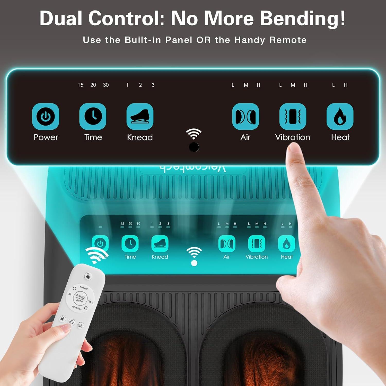 Masajeador de pies Shiatsu Veicomtech con calor y control remoto