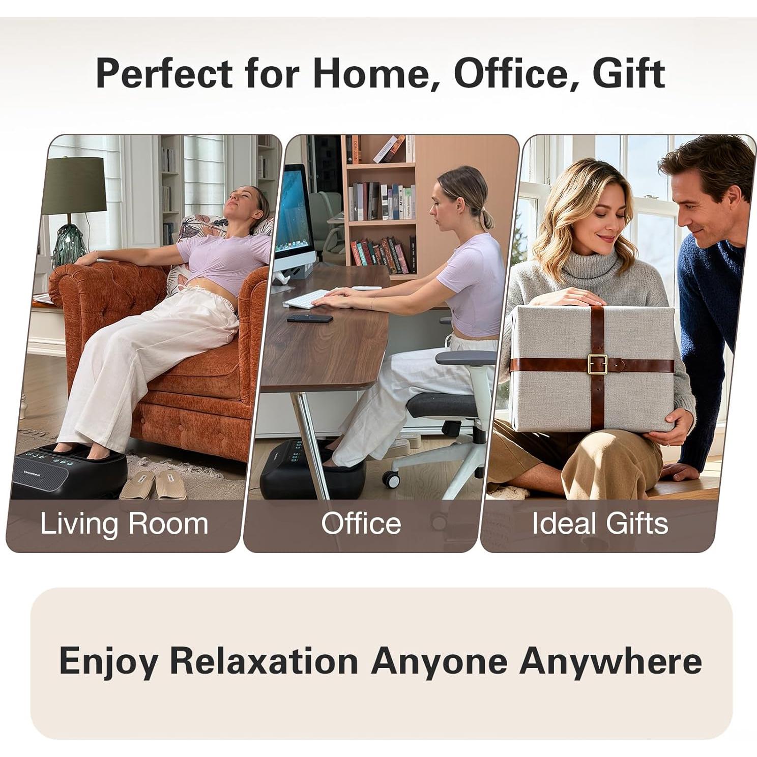 Masajeador de pies Shiatsu Veicomtech con calor y control remoto