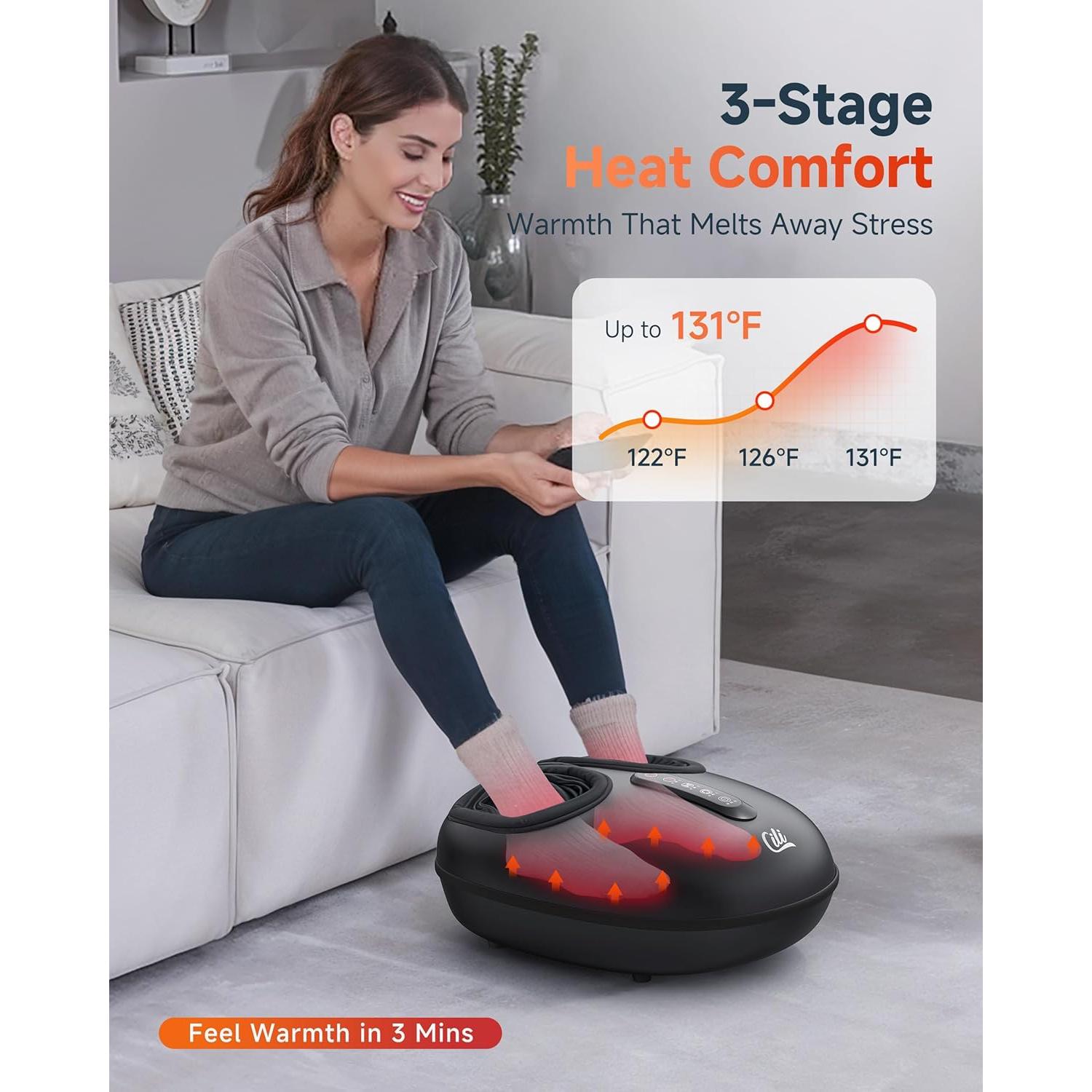 Masajeador de pies eléctrico CILI CL-5455 con calor y compresión