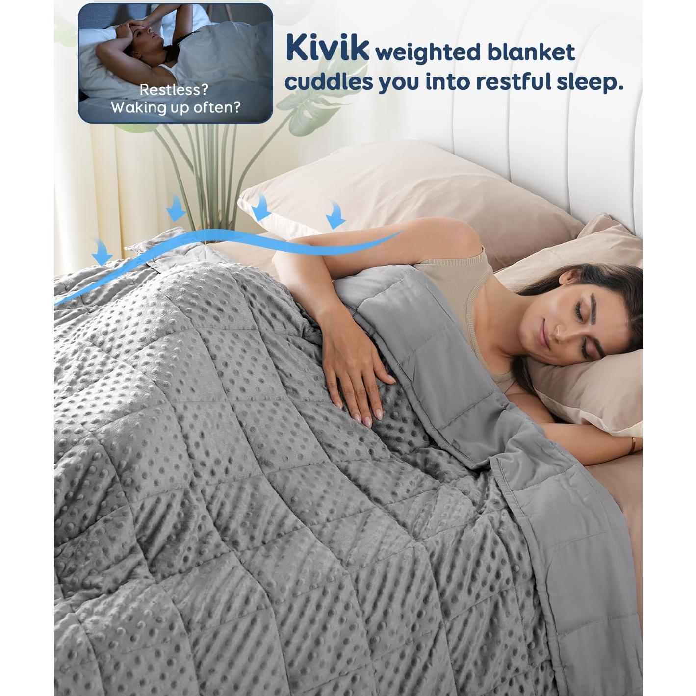 Manta con peso Kivik 6.8 kg 152x203 cm gris reversible