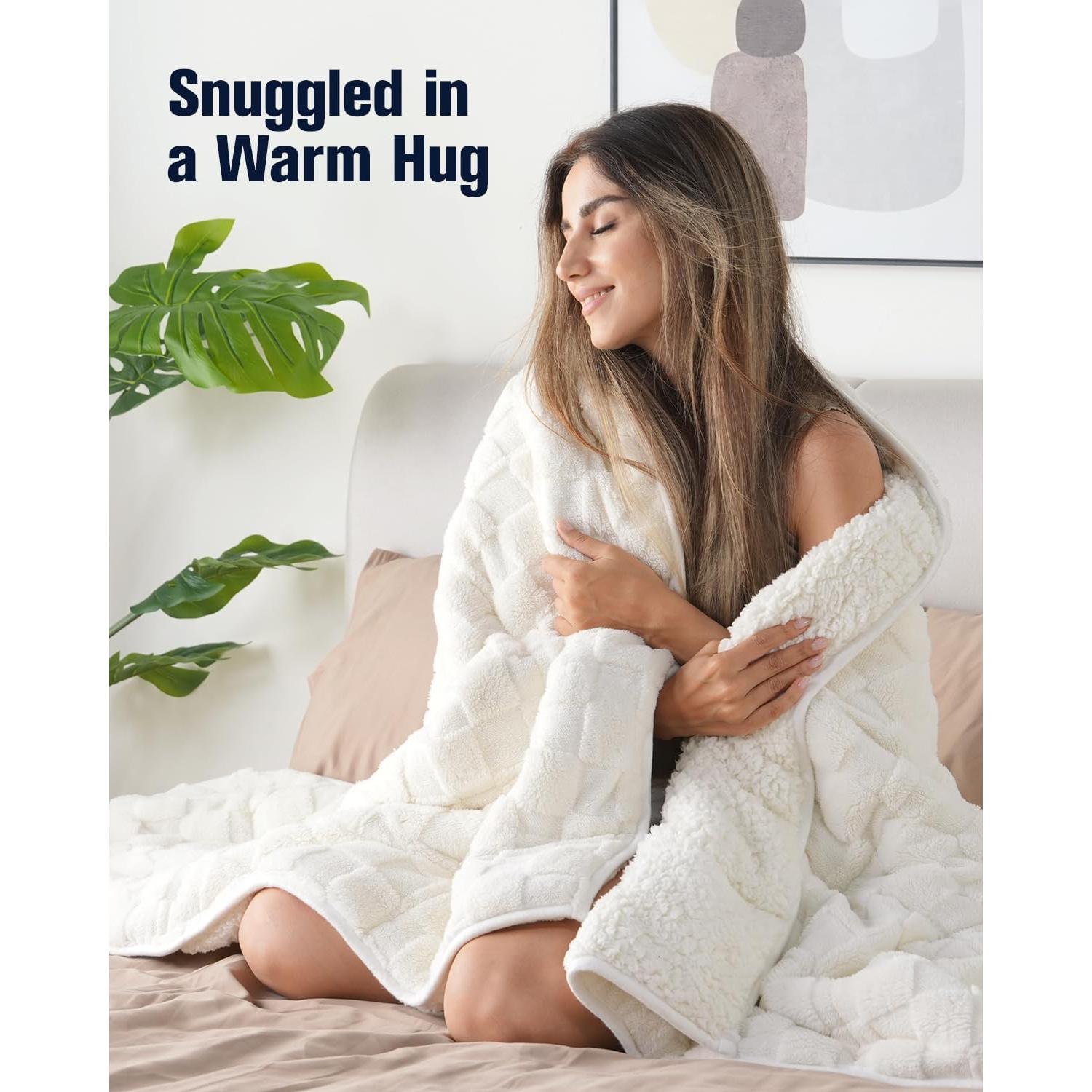 Manta Pesada Kivik 152x203 cm 6.8 kg Beige Suave