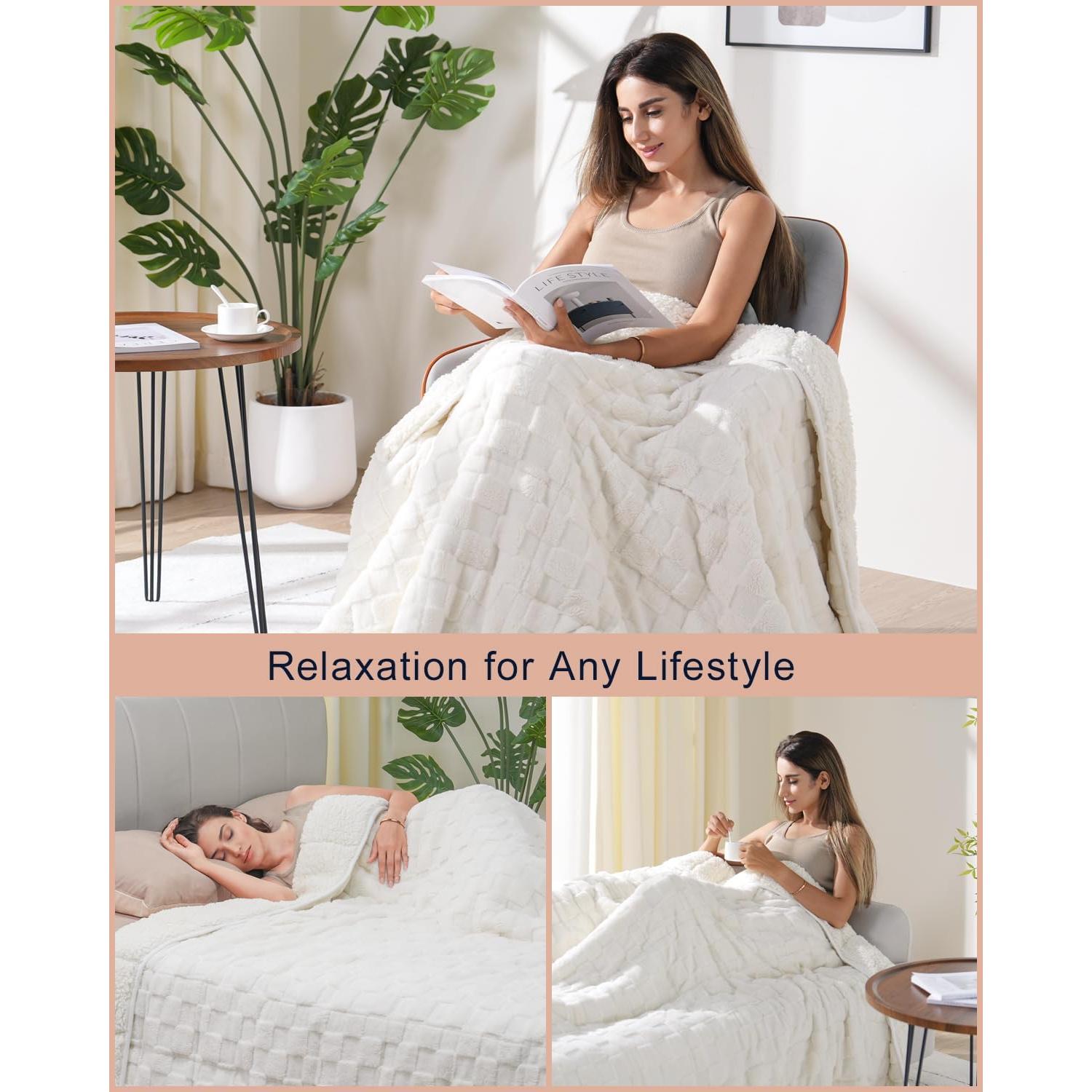 Manta Pesada Kivik 152x203 cm 6.8 kg Beige Suave