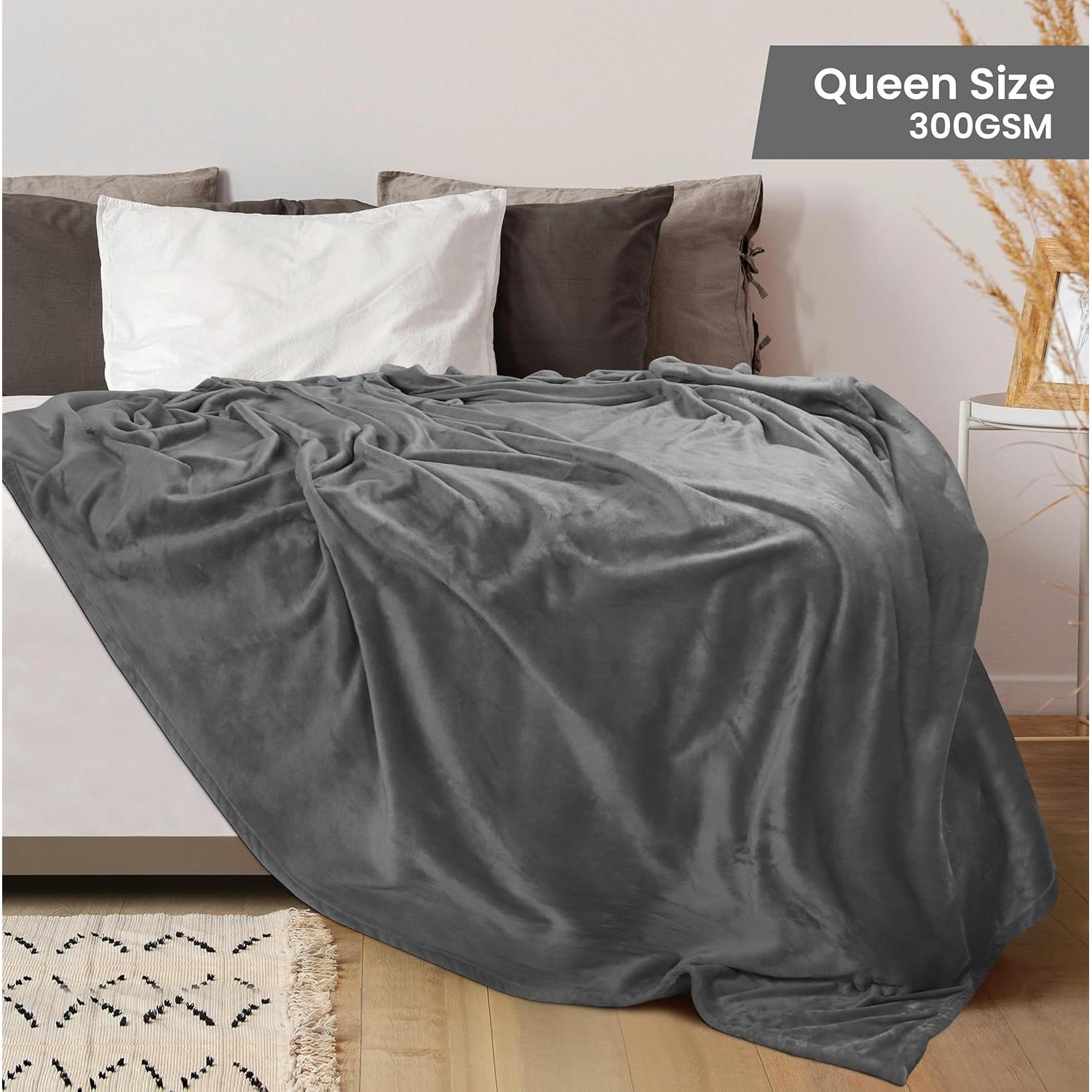 Manta de forro polar Utopia Bedding Queen 228x228 cm gris