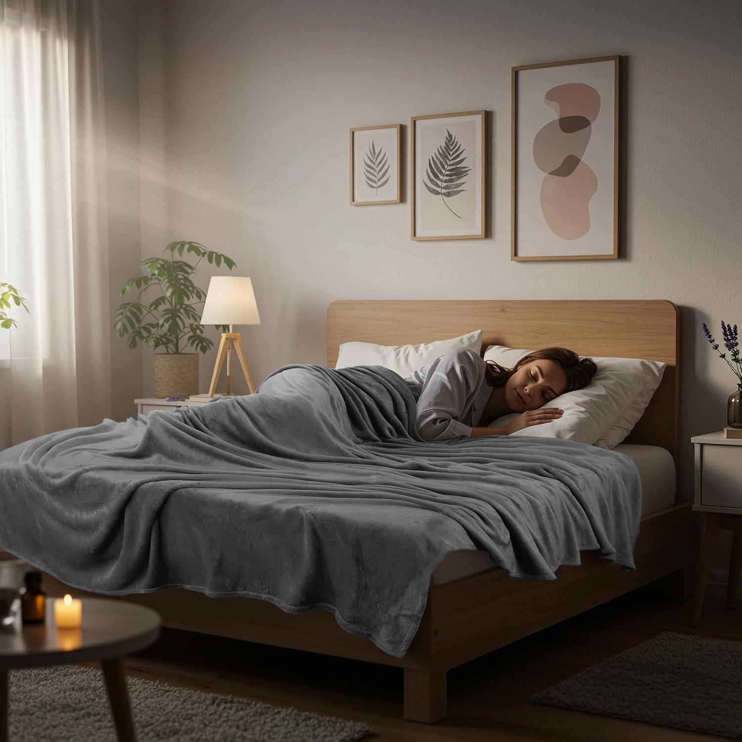 Manta de forro polar Utopia Bedding Queen 228x228 cm gris