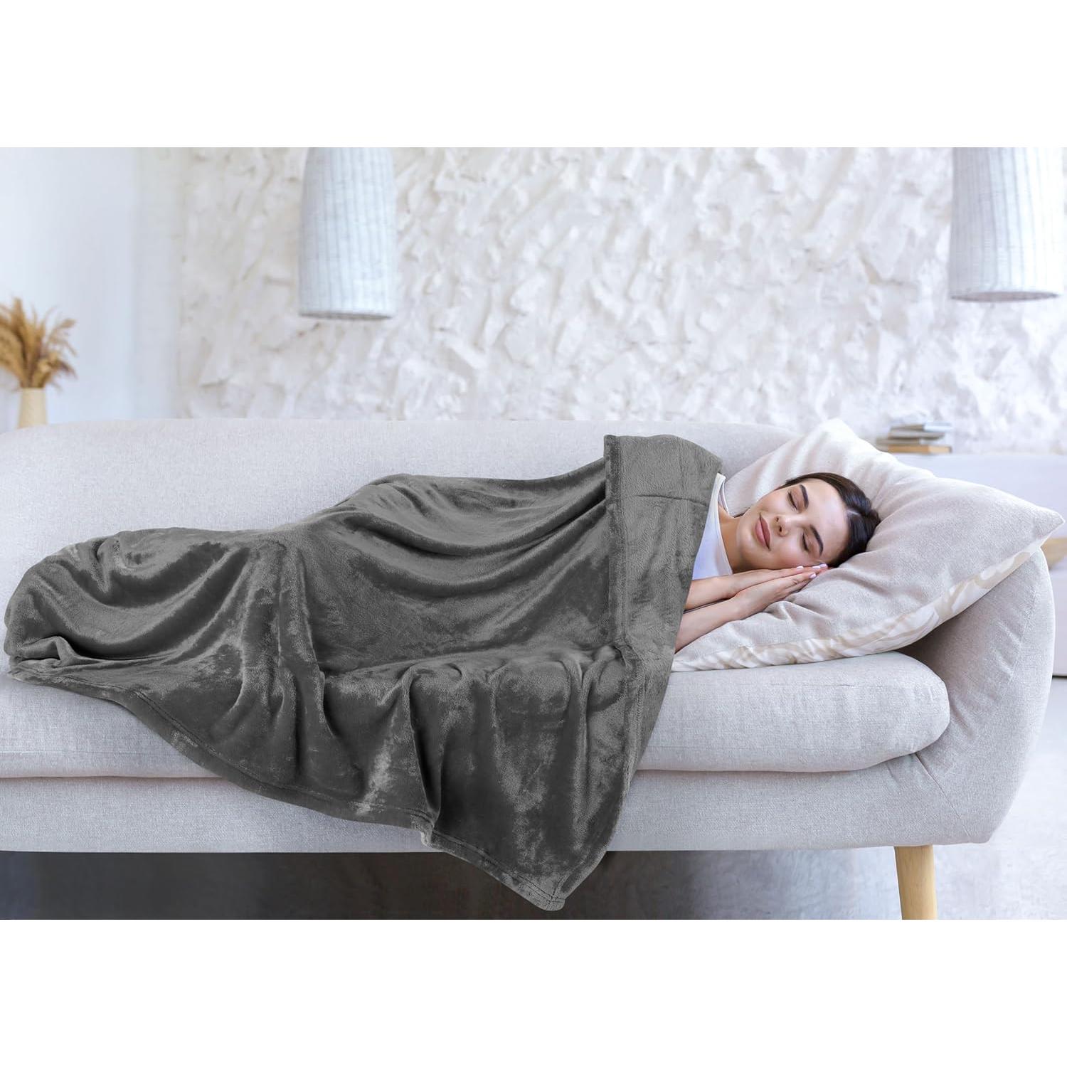 Manta de forro polar Utopia Bedding Queen 228x228 cm gris