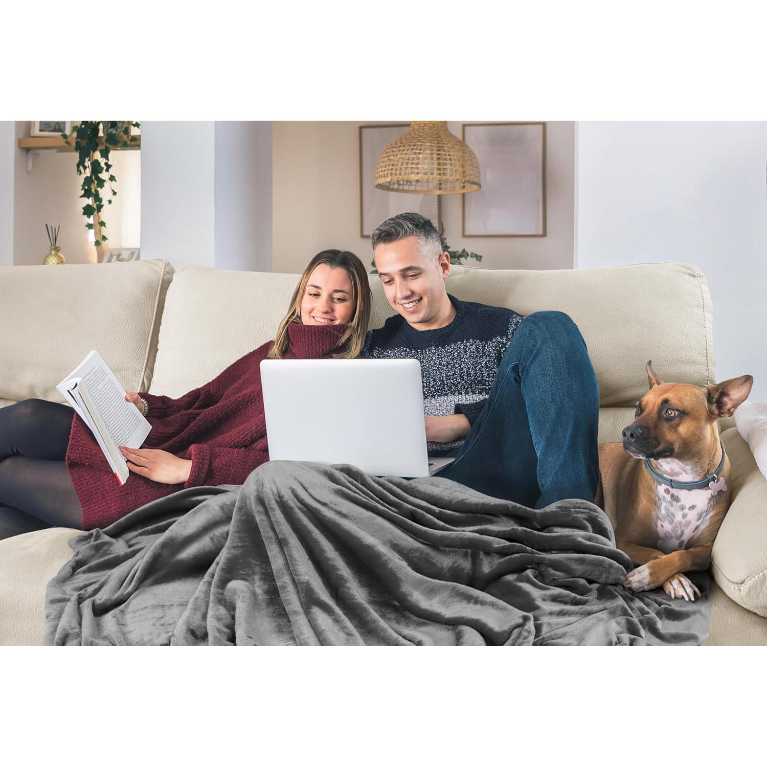 Manta de forro polar Utopia Bedding Queen 228x228 cm gris