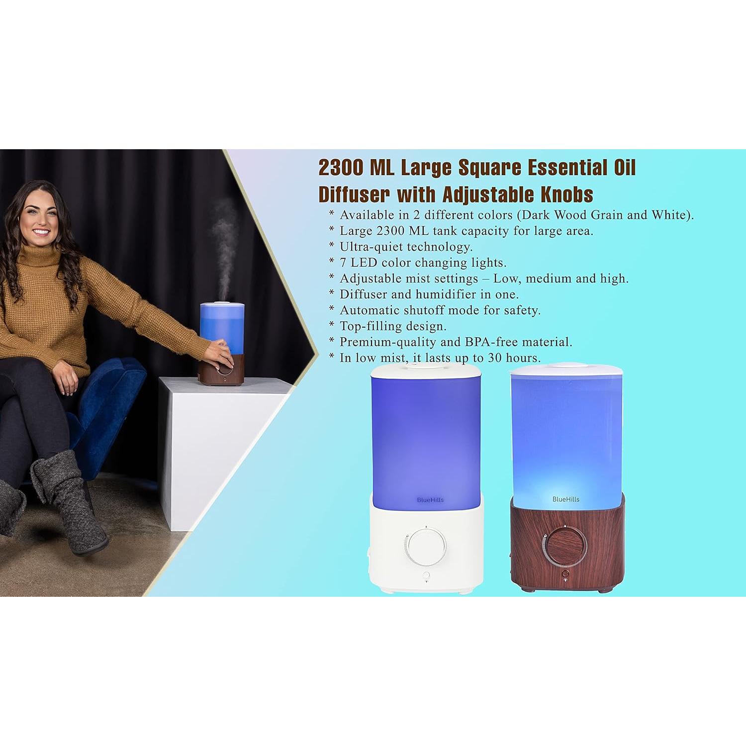 Difusor de Aceite Esencial BlueHills 2300ml con Luces LED