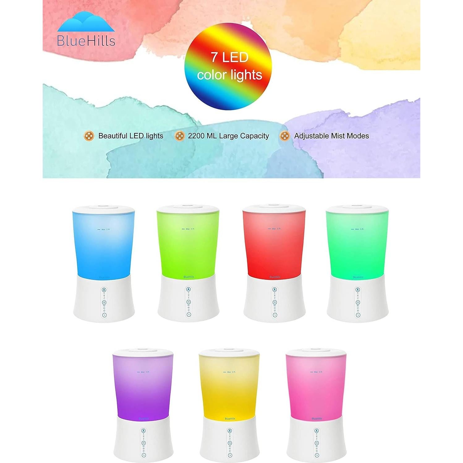 Difusor de Aceite Esencial BlueHills 2000ml Aromaterapia