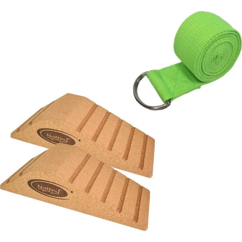 Bloque de Cuclillas Nattey de Corcho Ecológico 27x12x6.35cm