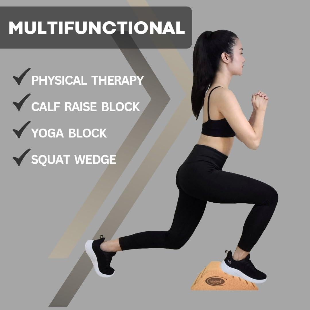 Bloque de Cuclillas Nattey de Corcho Ecológico 27x12x6.35cm