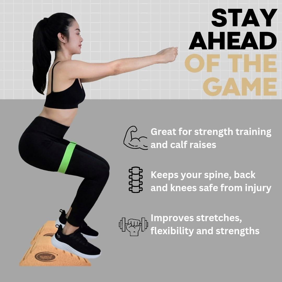 Bloque de Cuclillas Nattey de Corcho Ecológico 27x12x6.35cm