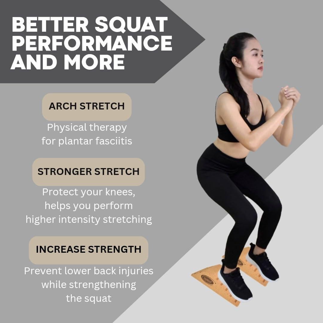 Bloque de Cuclillas Nattey de Corcho Ecológico 27x12x6.35cm