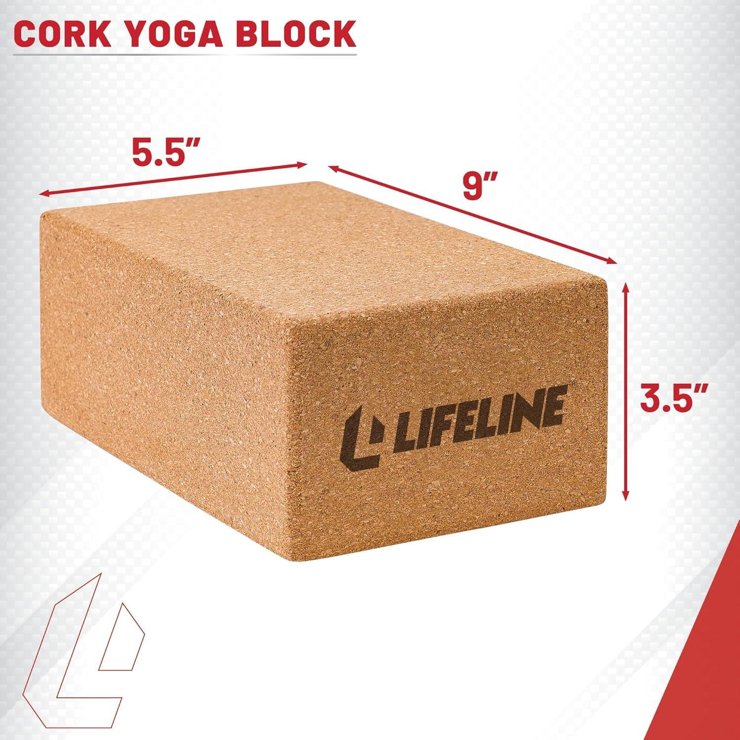 Bloque de Yoga de Corcho Lifeline - Antideslizante 22.9x14x8.9 cm